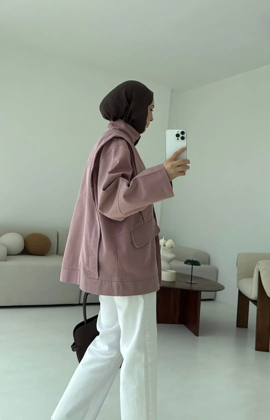 Premium Gabardin Tasarım Ceket Gül Kurusu