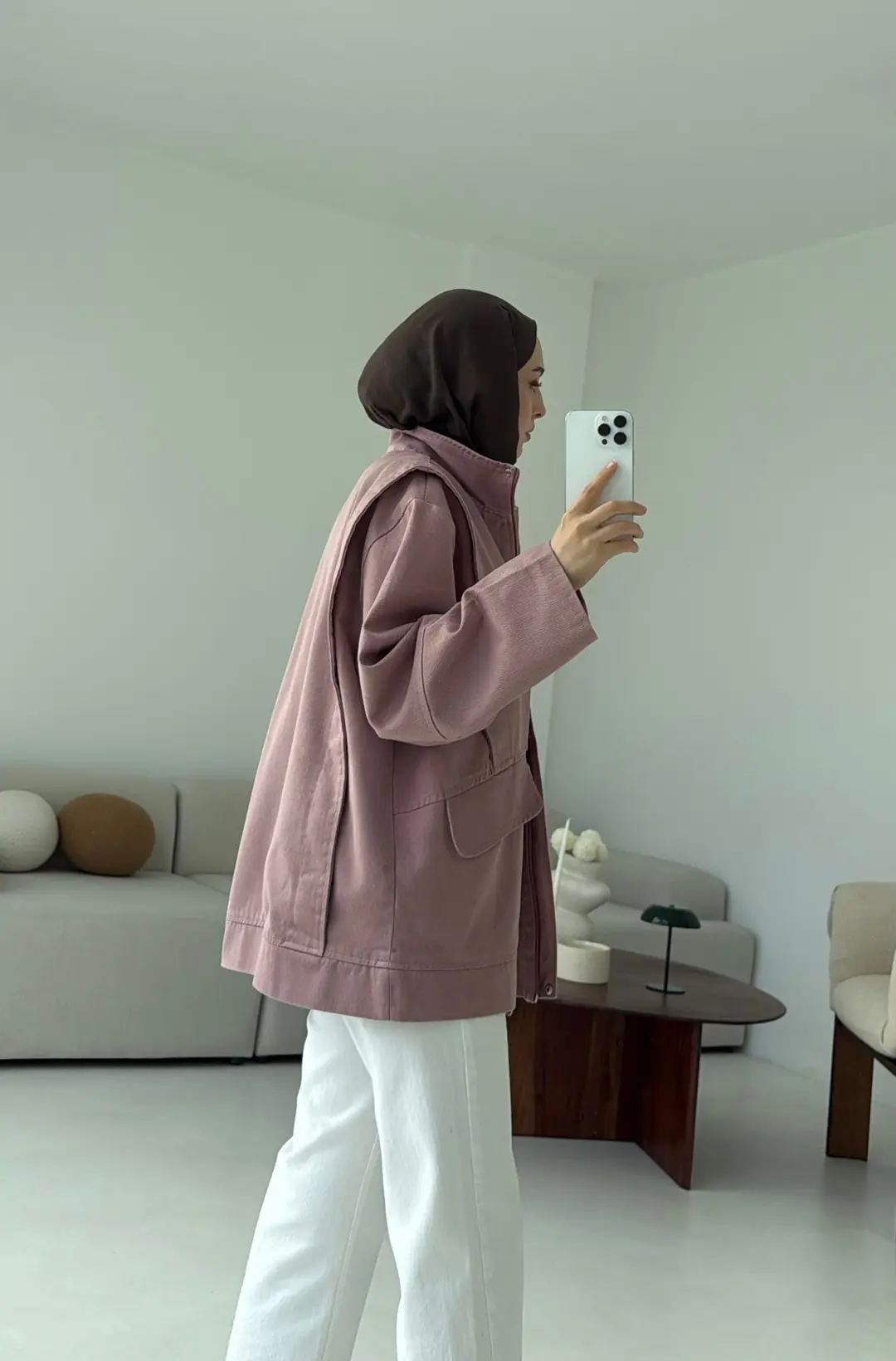 Premium Gabardin Tasarım Ceket Gül Kurusu