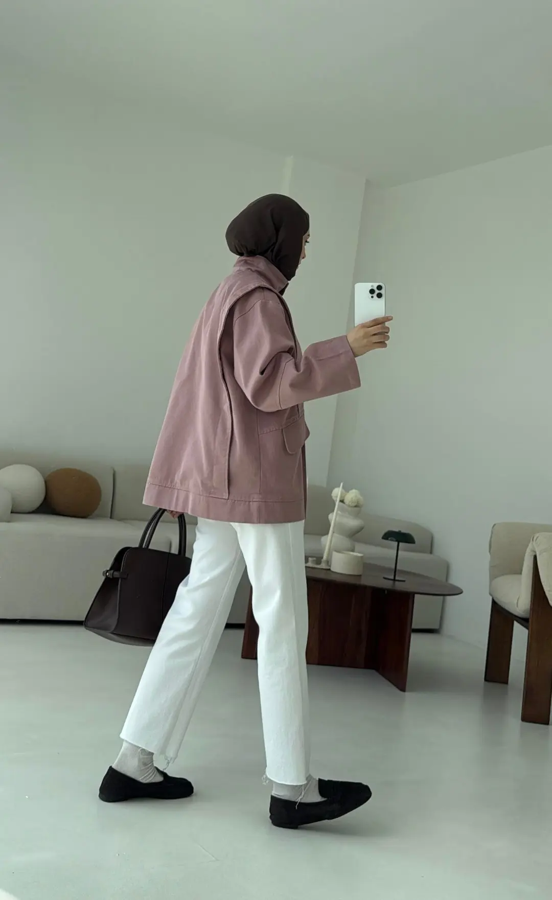 Premium Gabardin Tasarım Ceket Gül Kurusu
