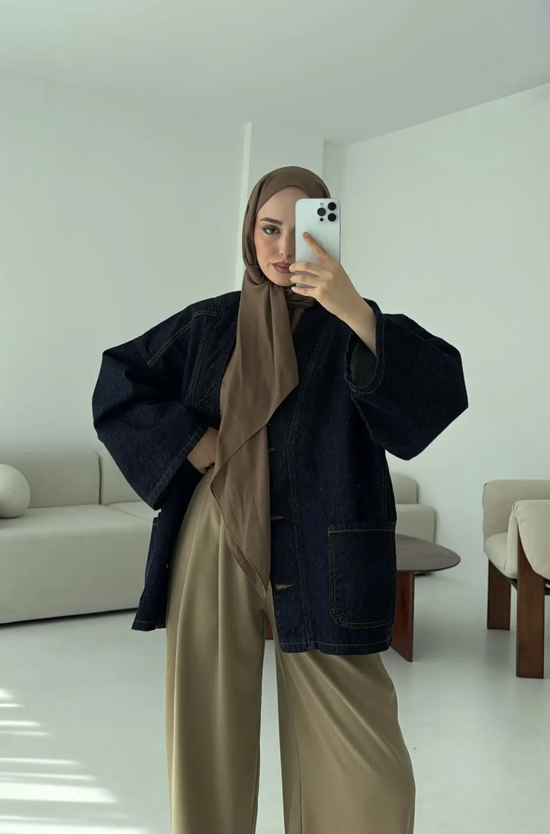 Oversize Wide Denim Ceket