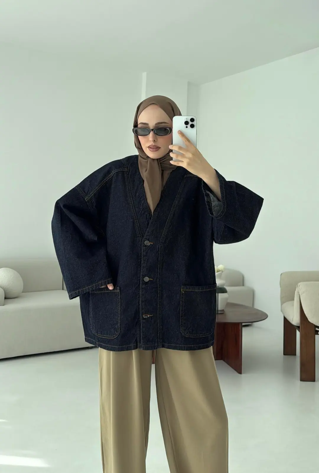 Oversize Wide Denim Ceket