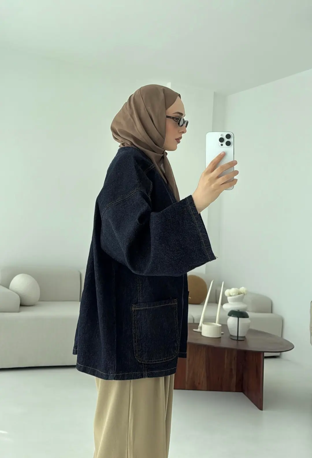 Oversize Wide Denim Ceket