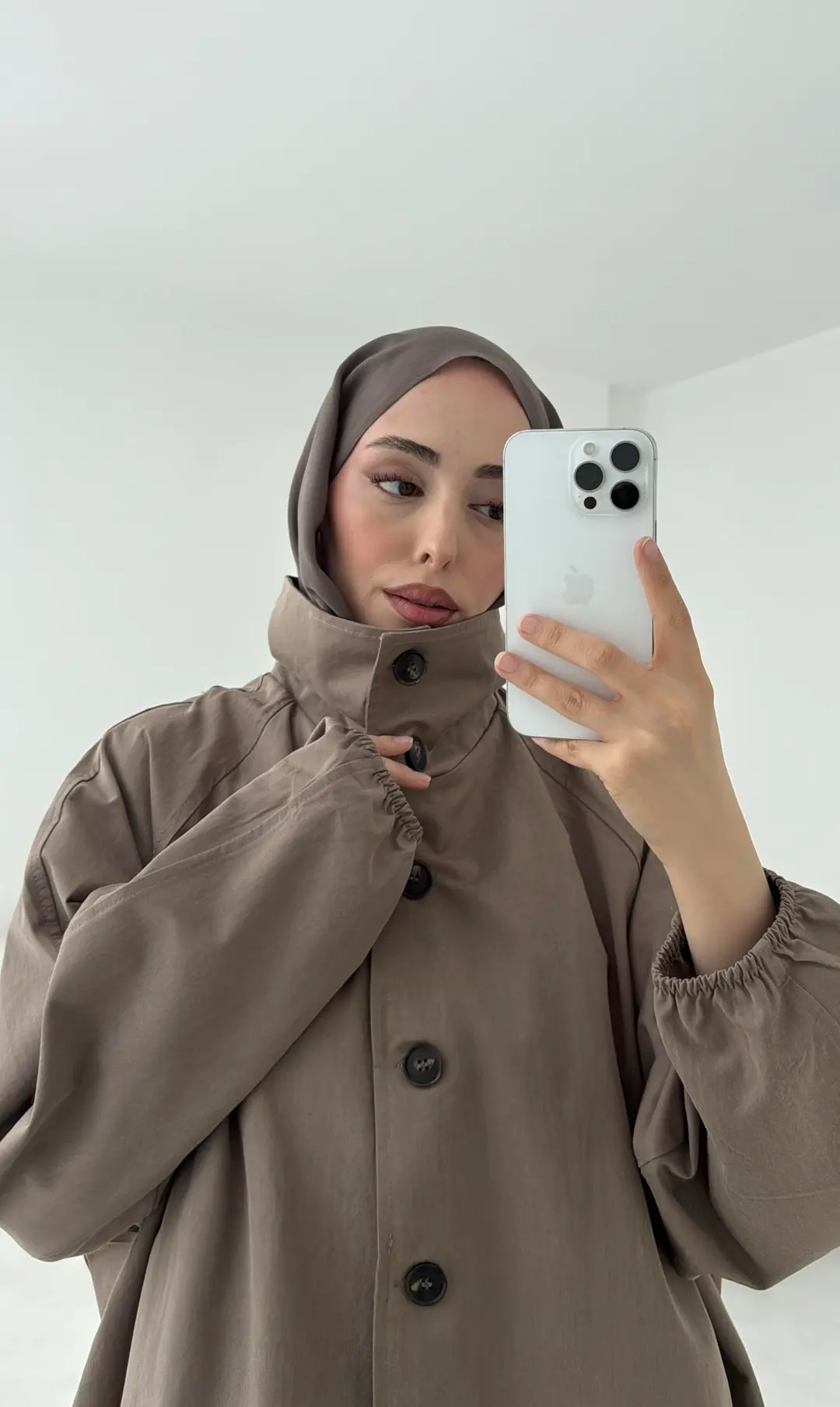 Dik Yaka Bomber Trençkot Vizon