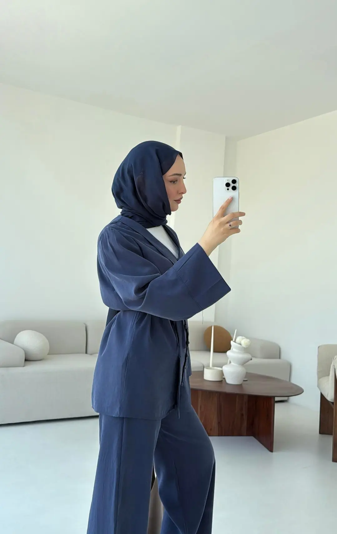 Şal Yaka Düğmeli Takım Lacivert