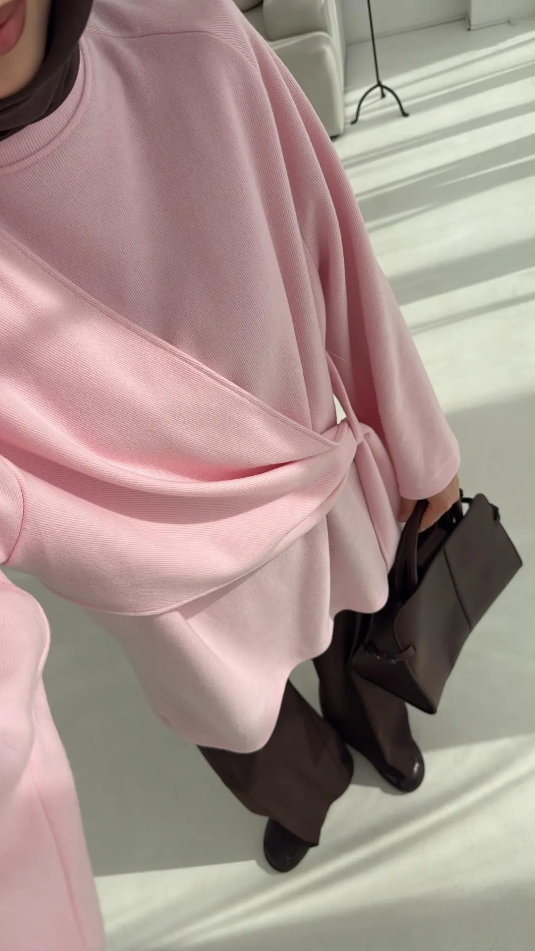 Yandan Şallı Tunik Pembe