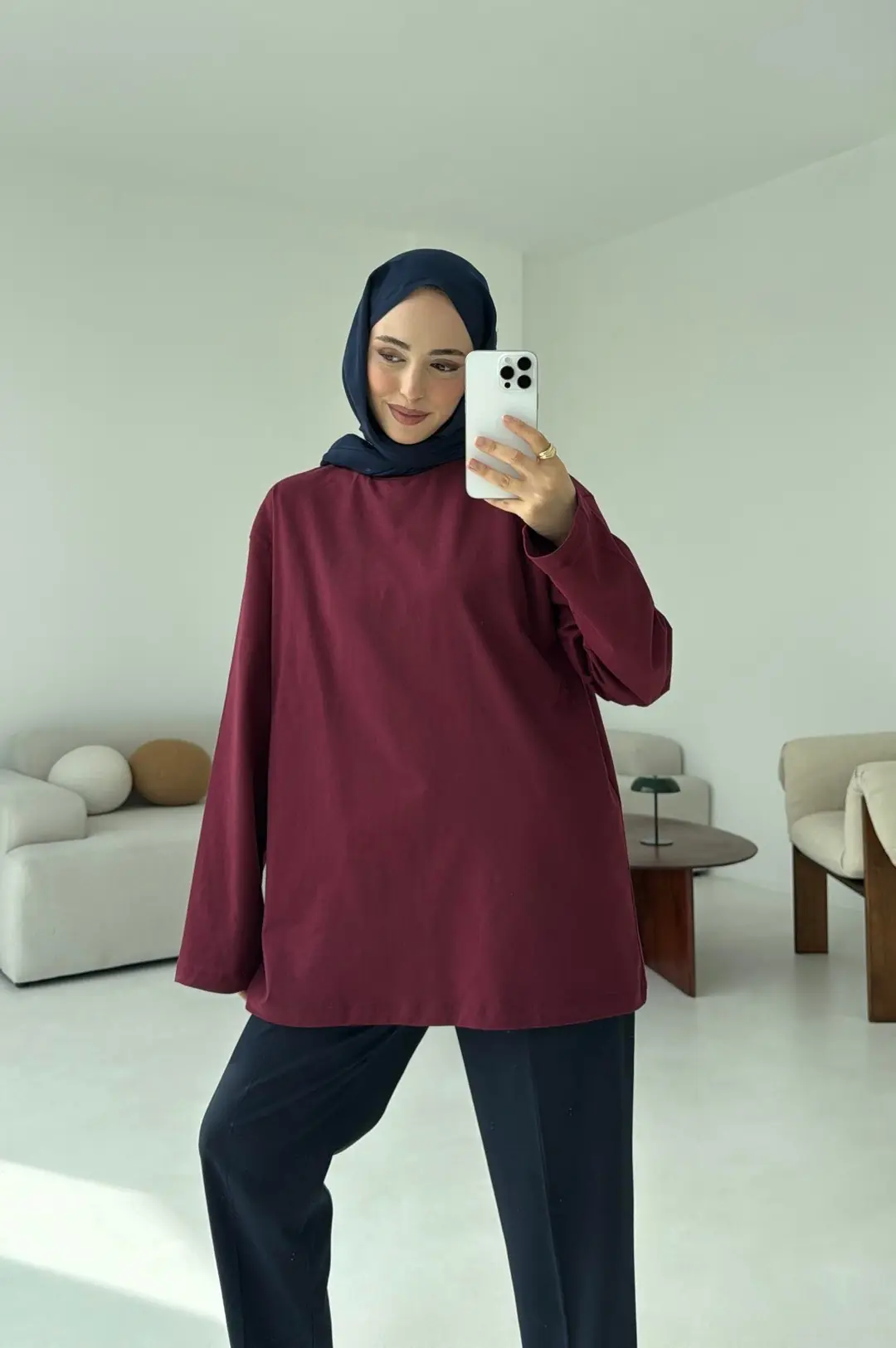 Basıc Sweatshirt Bordo