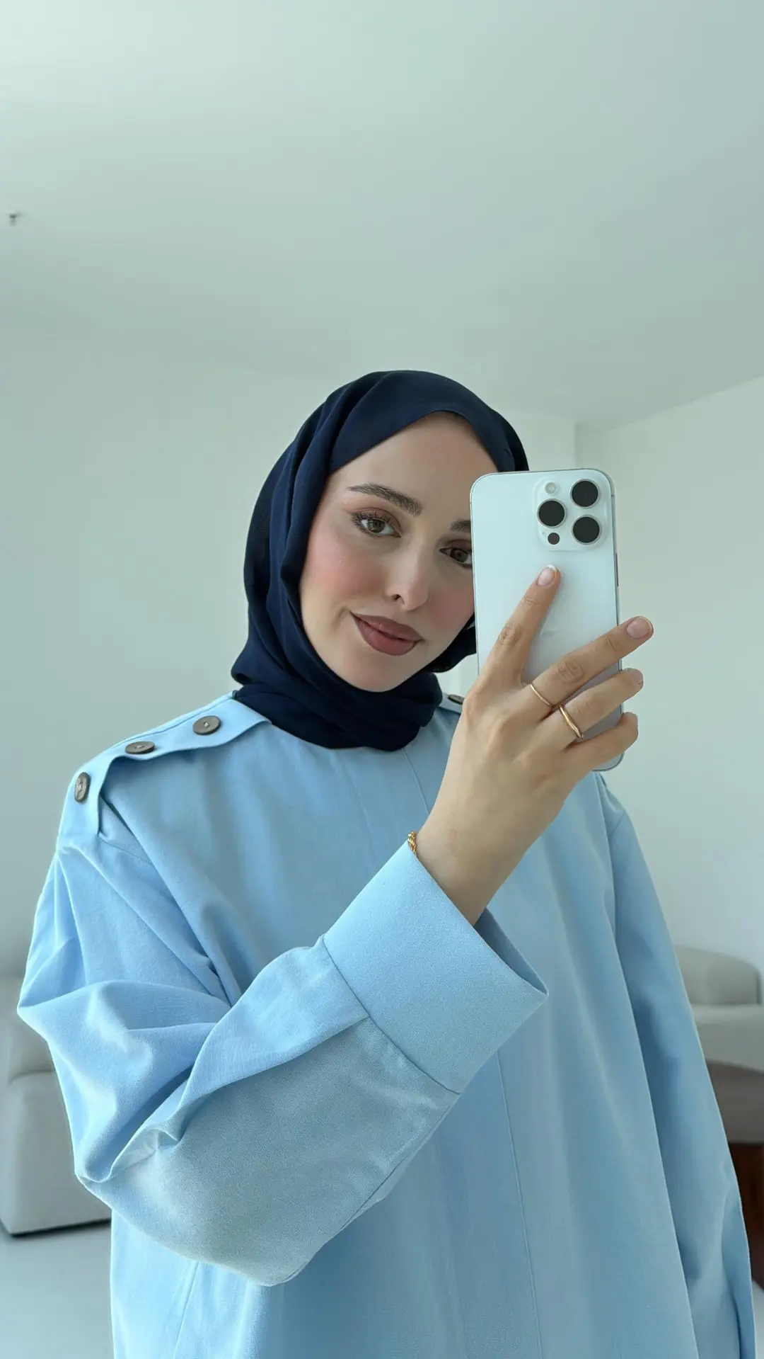 Bağlamalı Keten Bluz Mavi