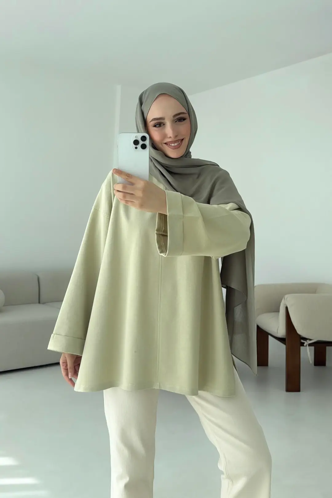 Bağlamalı Yanı Yırtmaç Detay Sweat Cagla