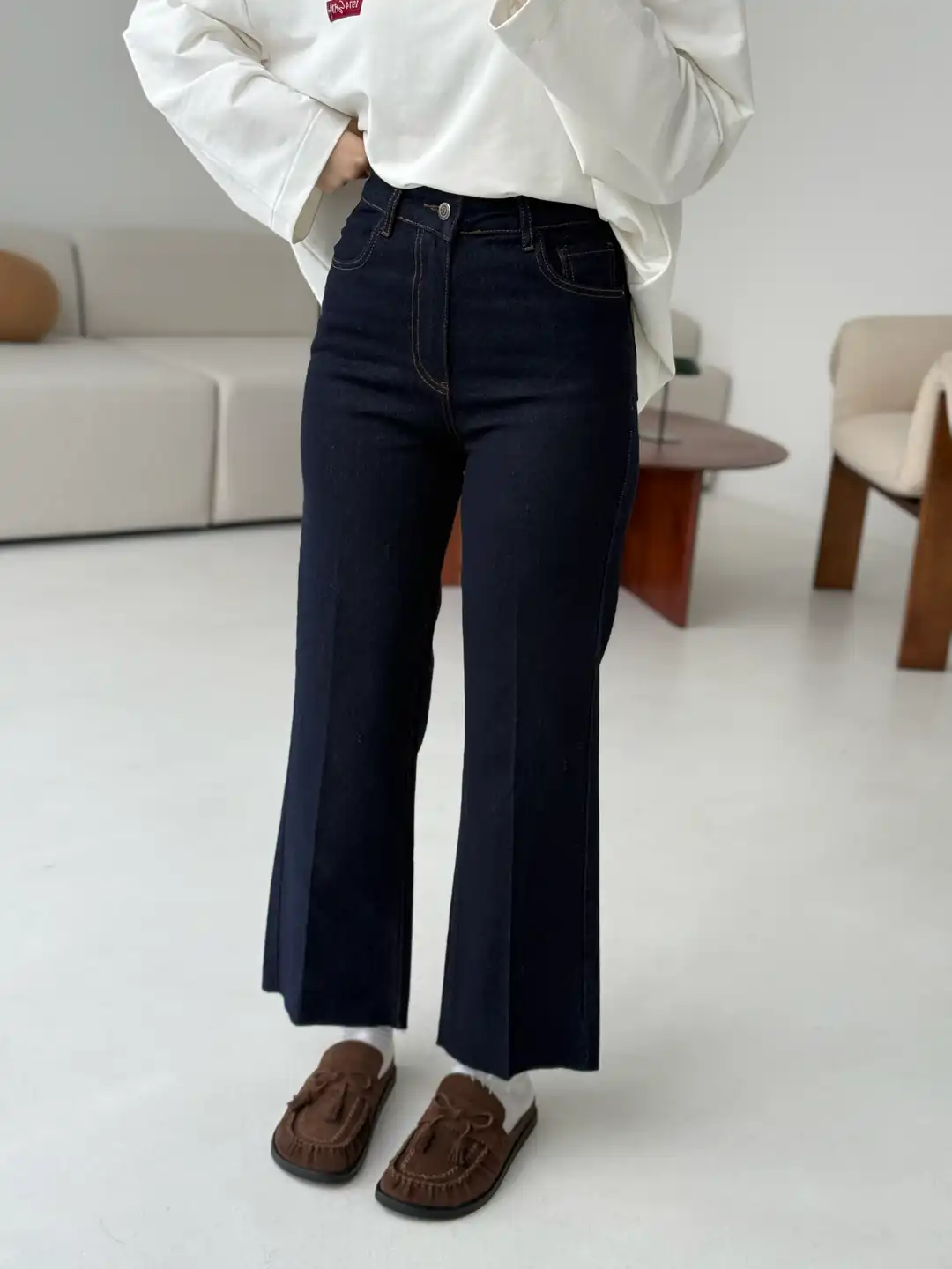 Premium Paçası Kesik Jean Lacivert R143