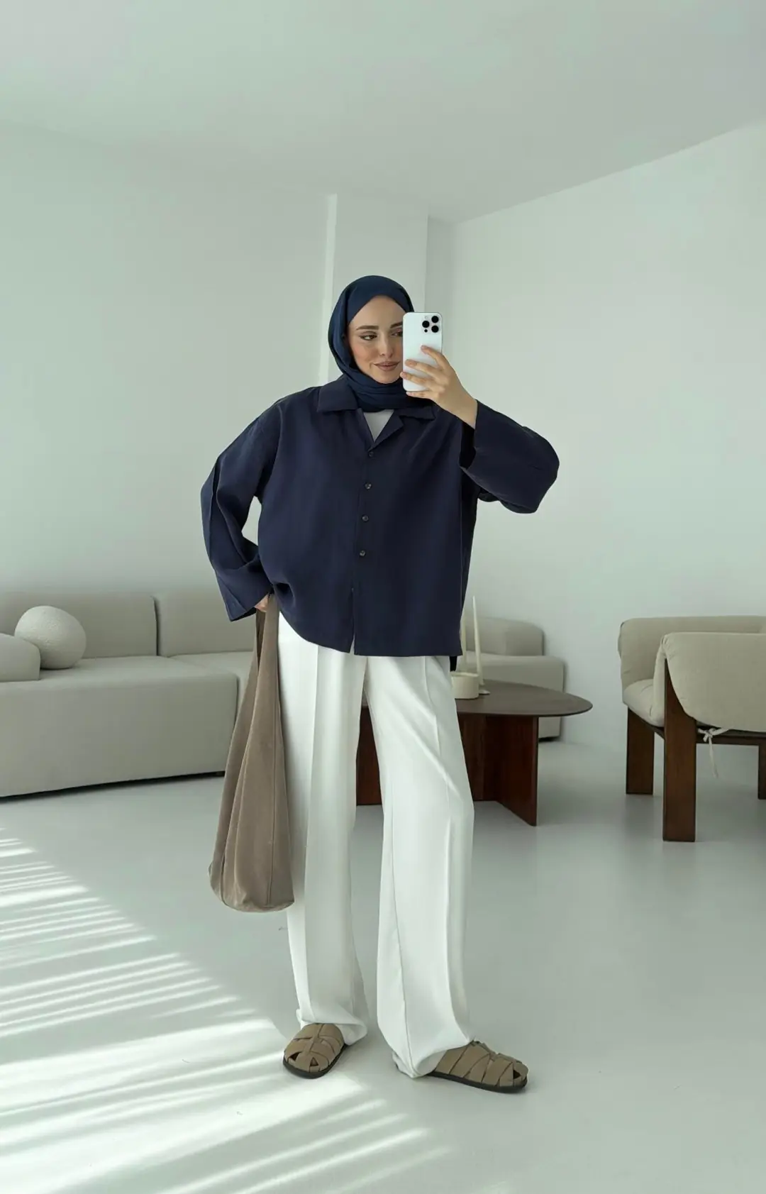 Oversize Gömlek Lacivert
