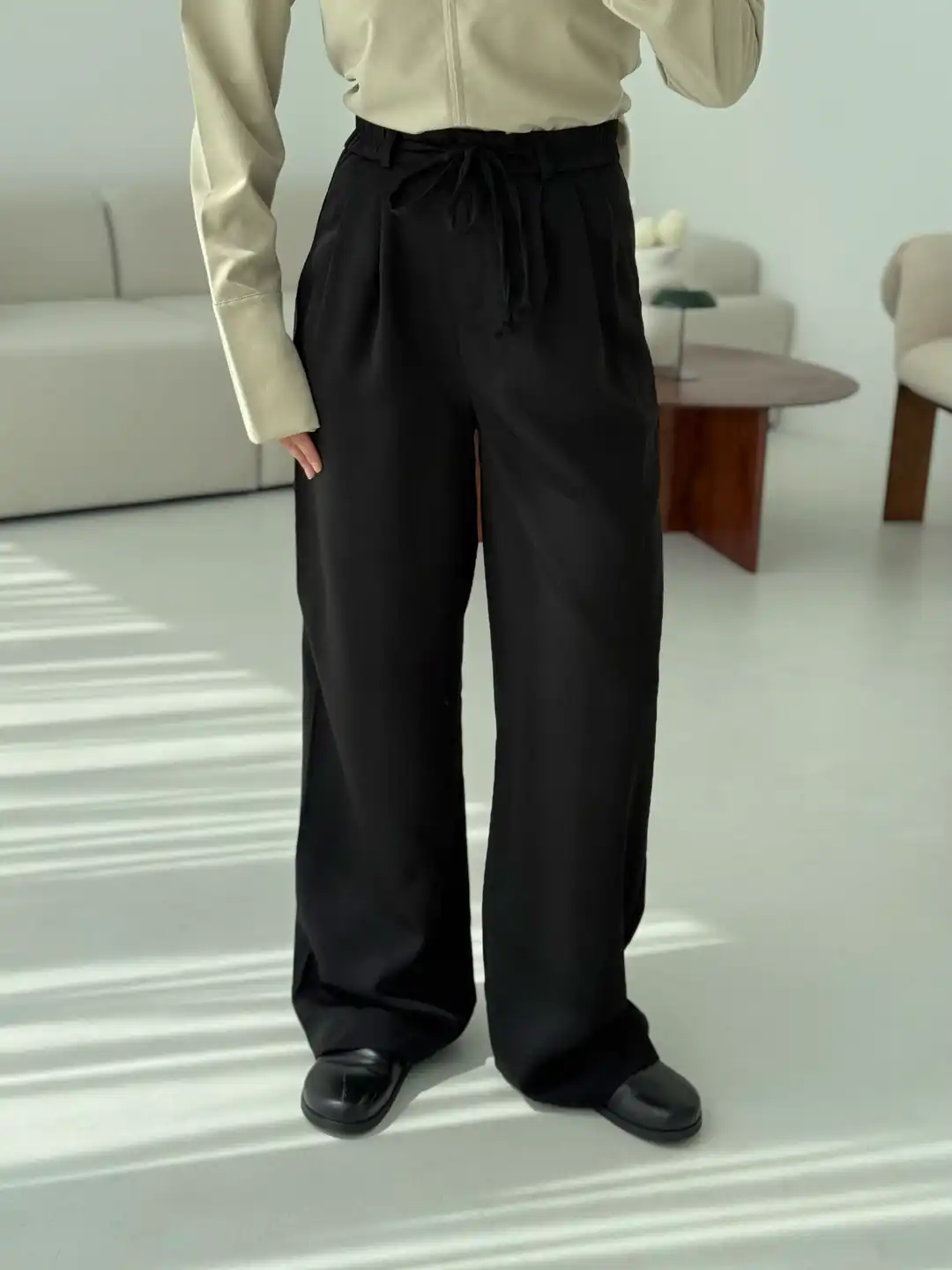 Bağcıklı Pantolon Siyah