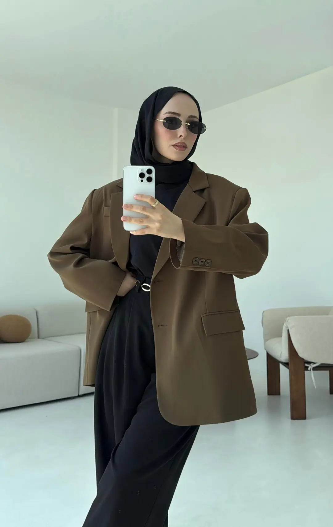 Çift Dügmeli Oversize Blazer Ceket