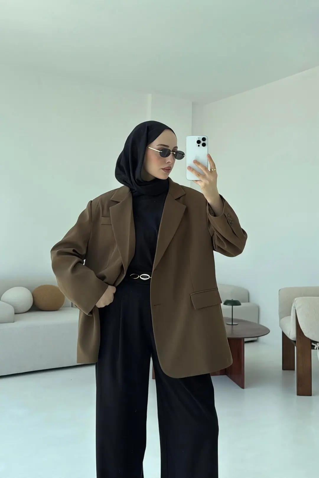 Çift Dügmeli Oversize Blazer Ceket