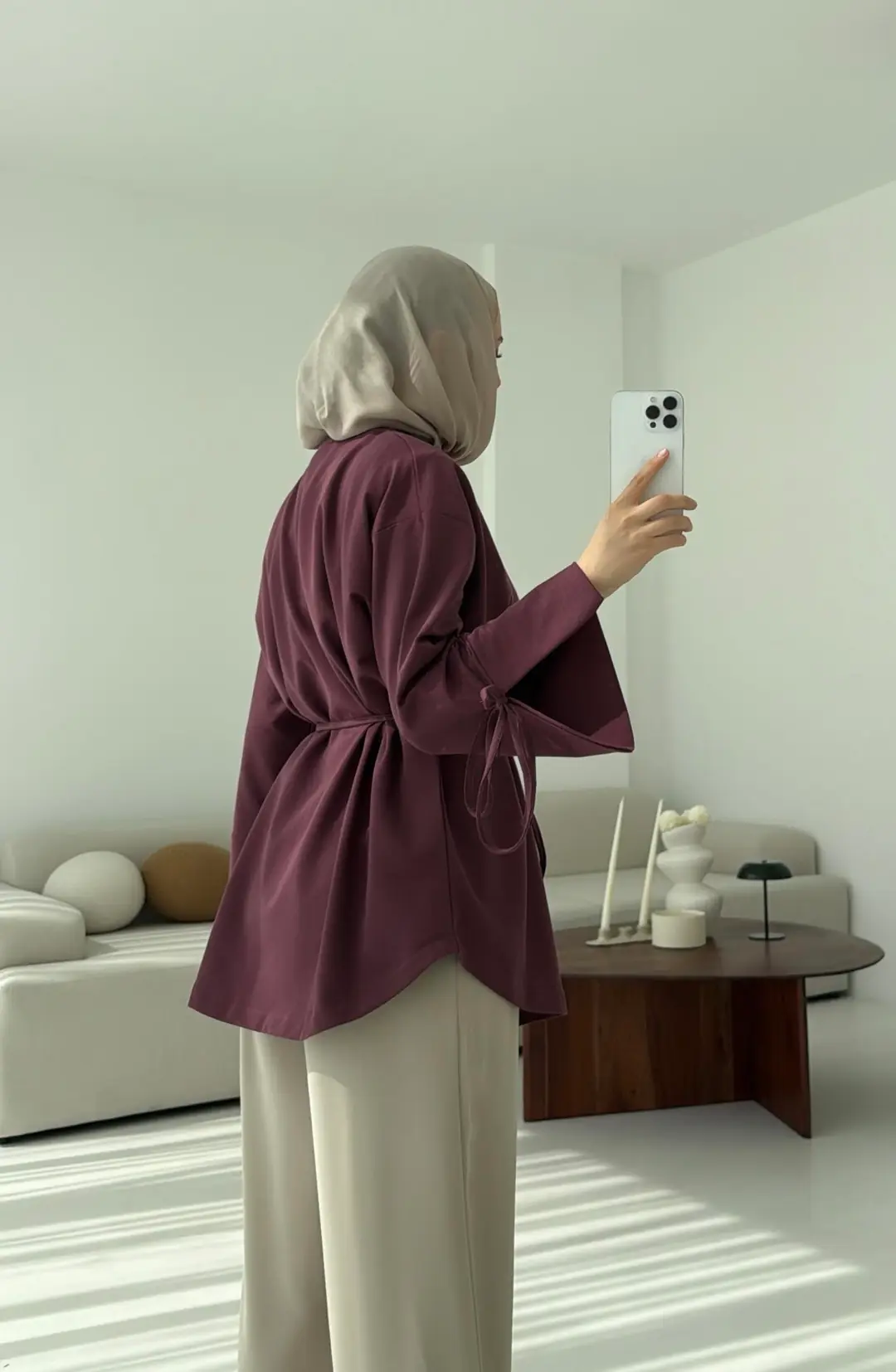 Manşeti Yırtmaçlı Sweat Gül Kurusu
