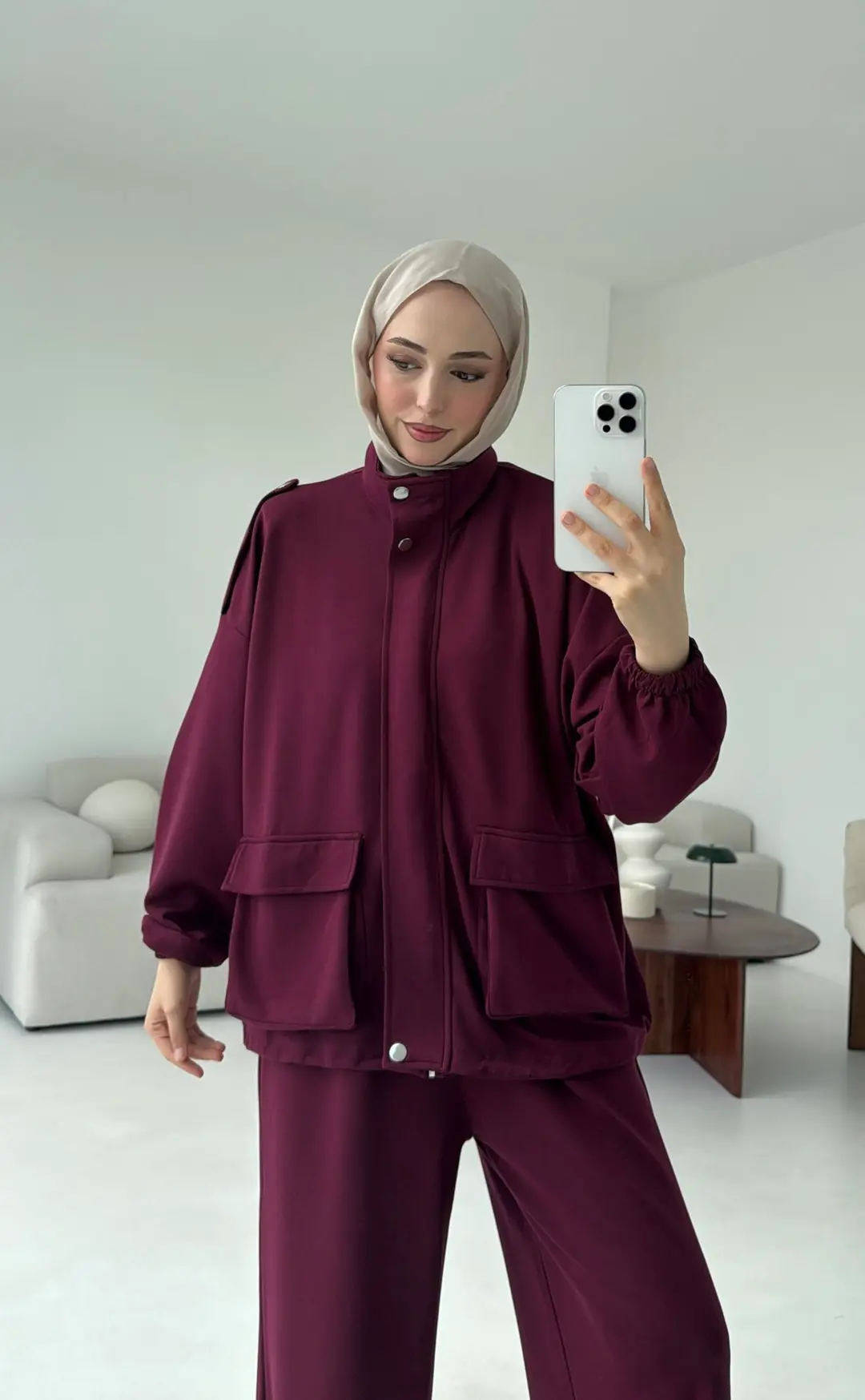 Omuz Apoletli Takım Bordo