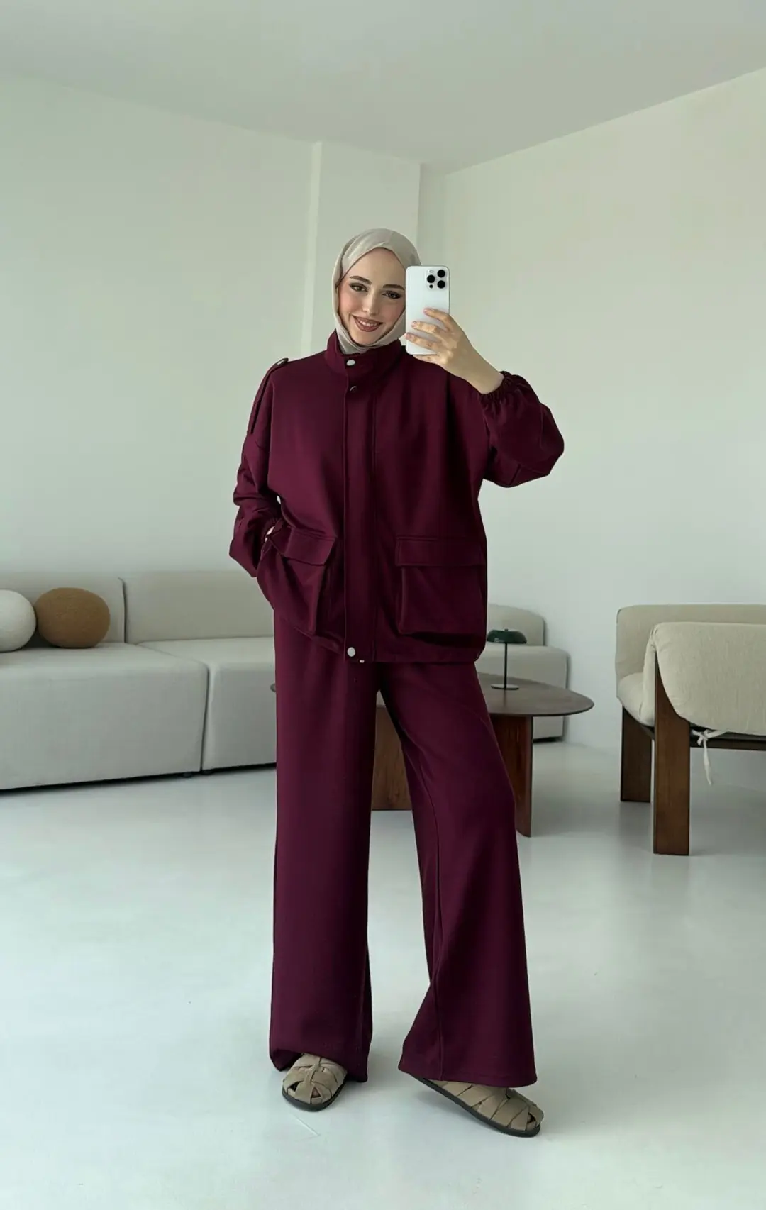 Omuz Apoletli Takım Bordo