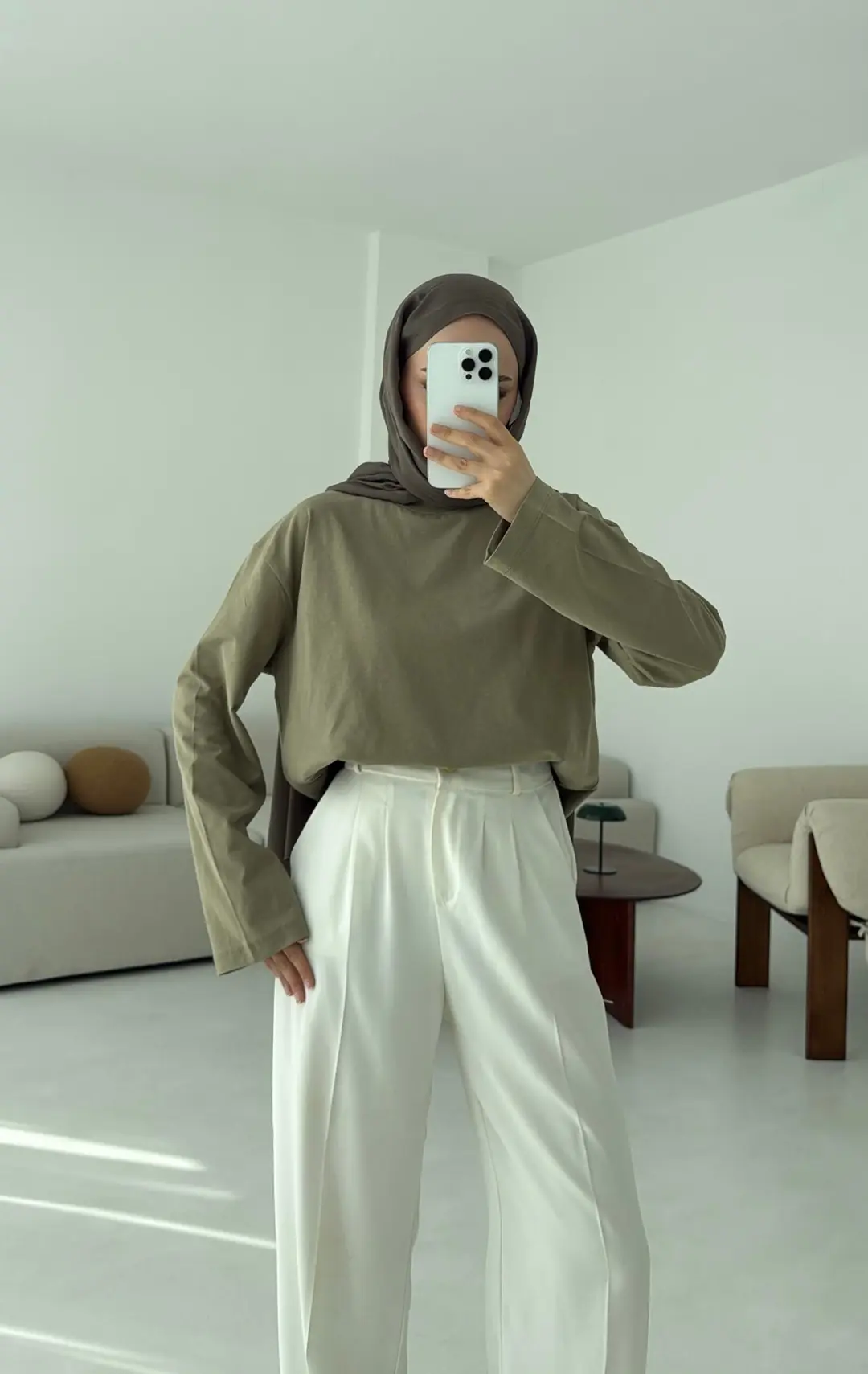 Basıc Sweatshirt Haki