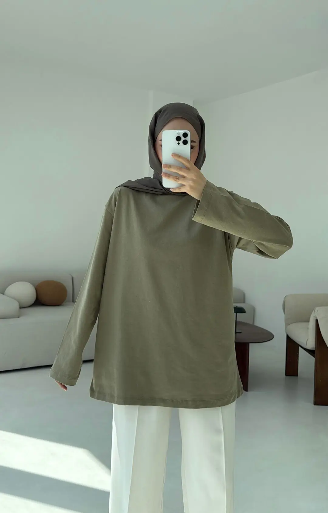 Basıc Sweatshirt Haki