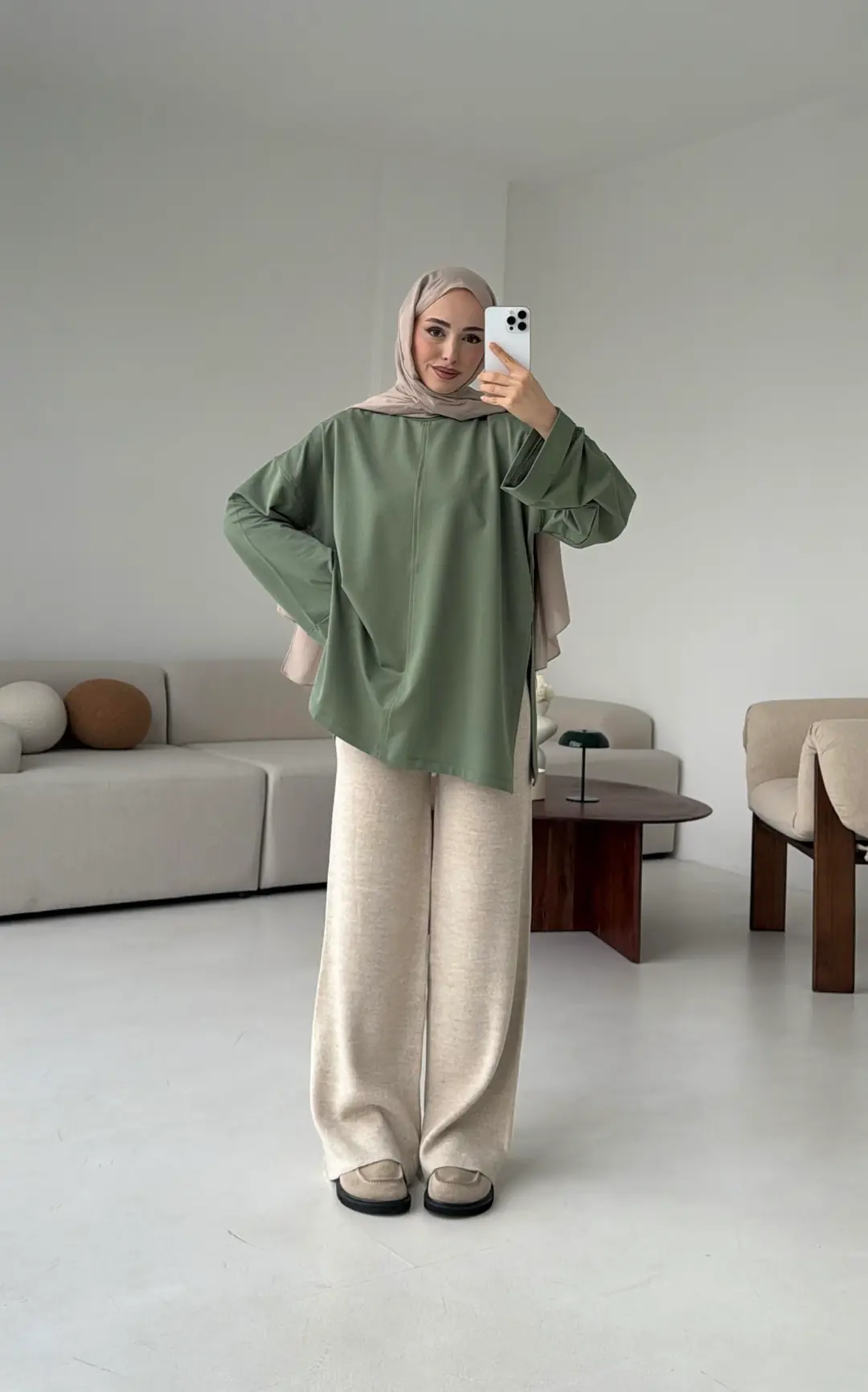 Bağlamalı Yanı Yırtmaç Detay Sweat Ada Cayı