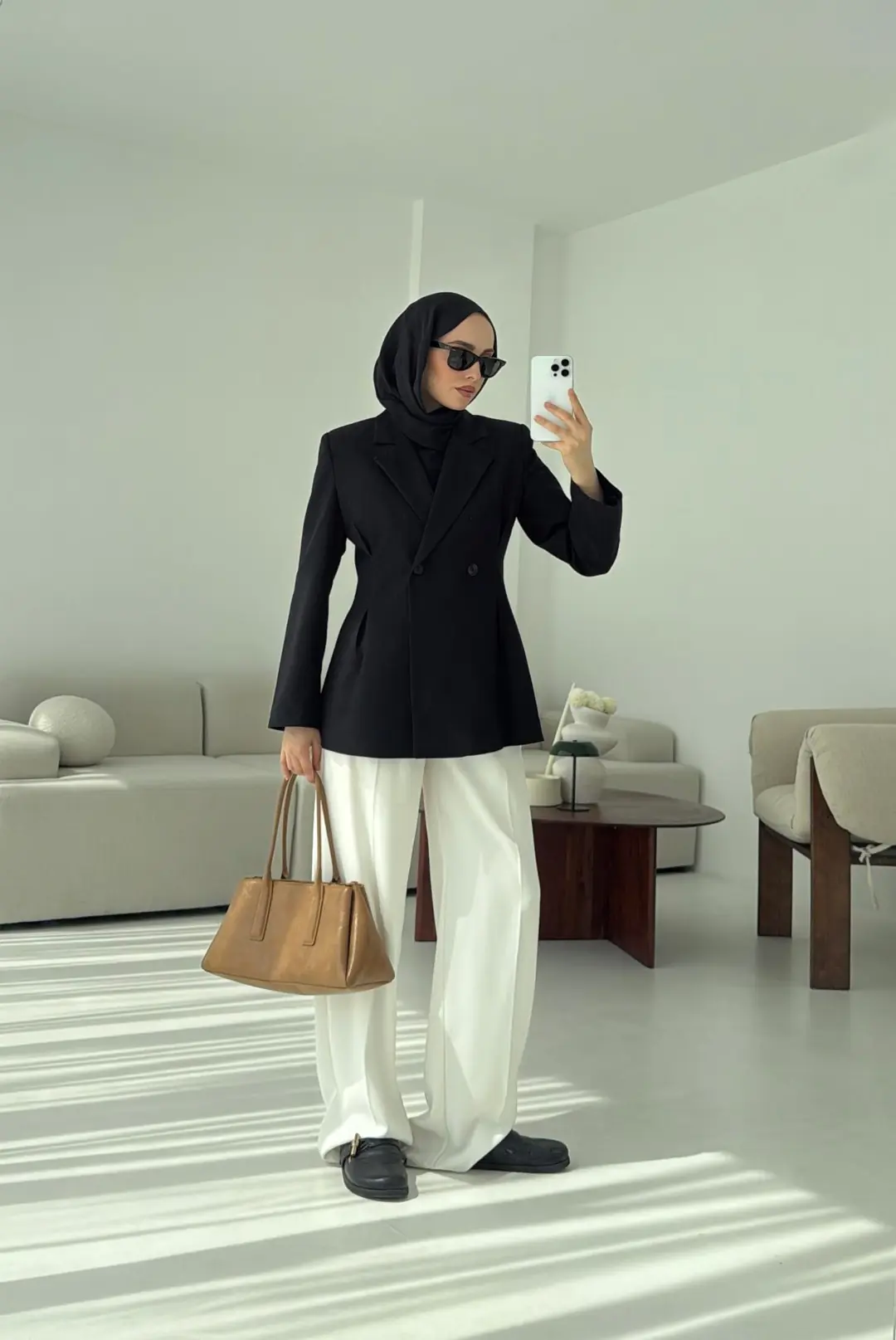 Pile Detay Blazer Ceket Siyah