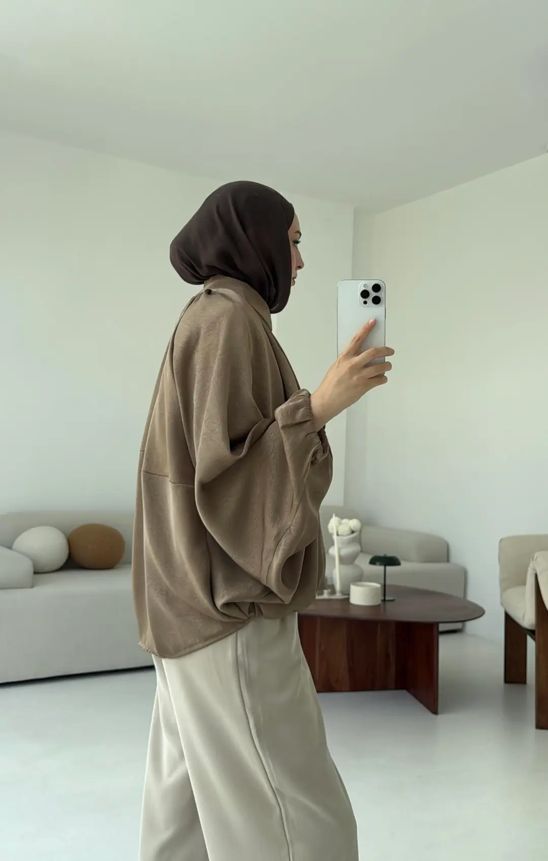 Bomber Saten Ceket Camel