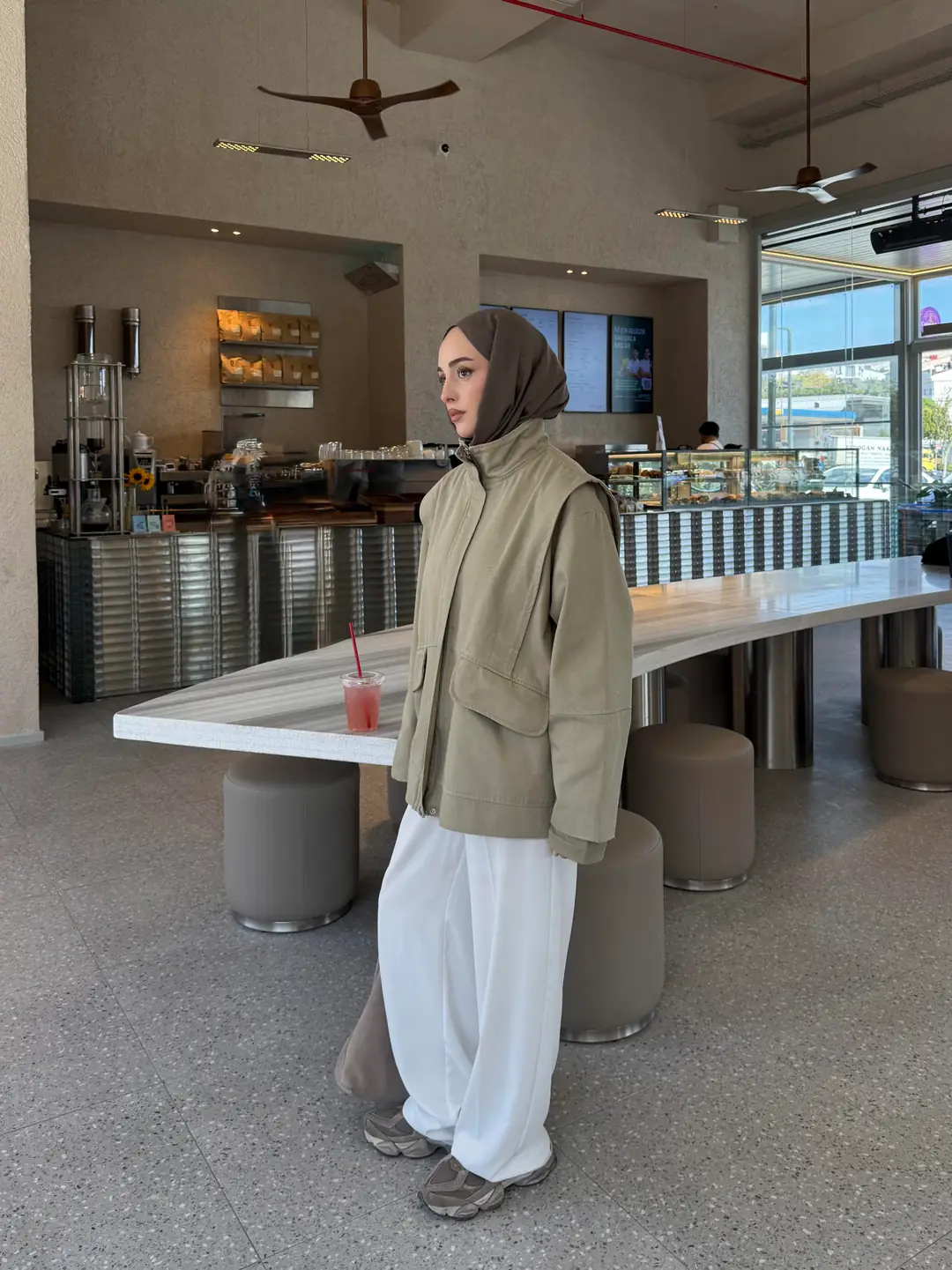 Premium Gabardin Tasarım Ceket Haki