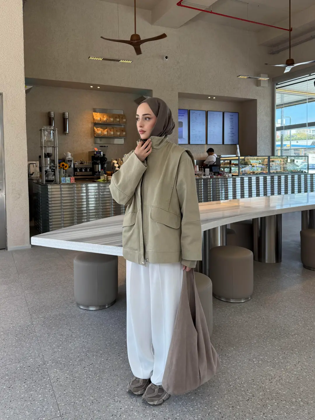 Premium Gabardin Tasarım Ceket Haki