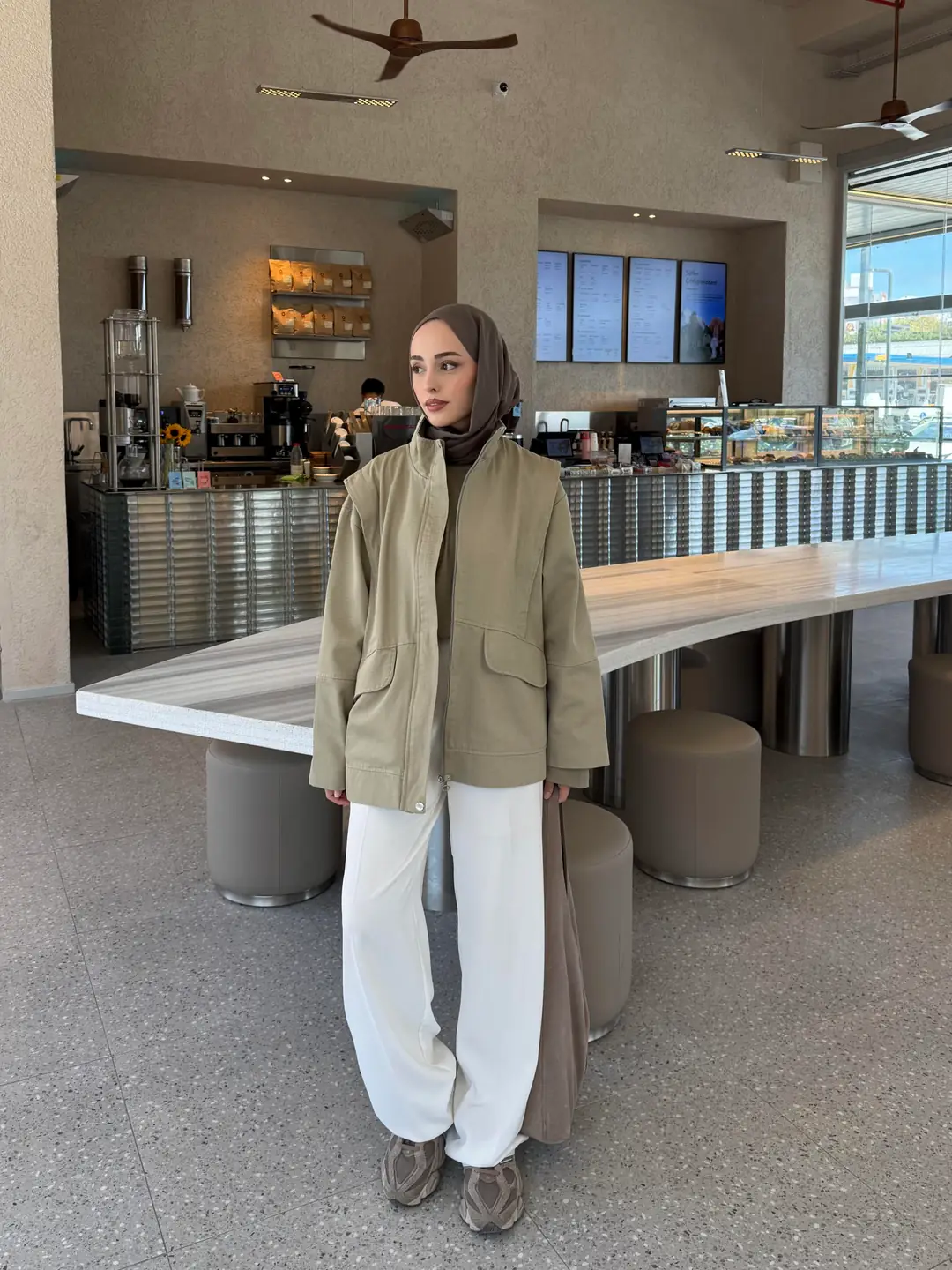 Premium Gabardin Tasarım Ceket Haki