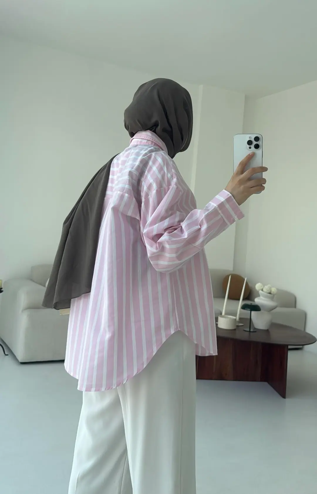 Kalın Çizgili Gömlek Pembe