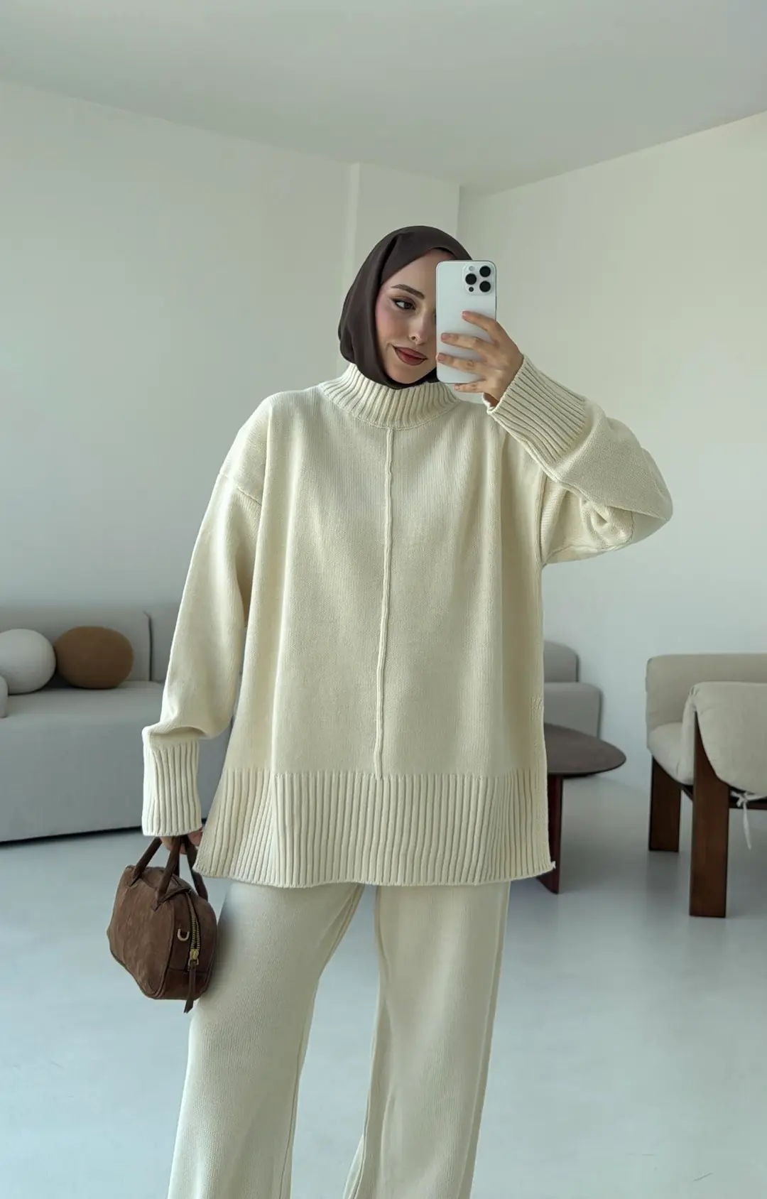 Tek Yaka Takım Krem
