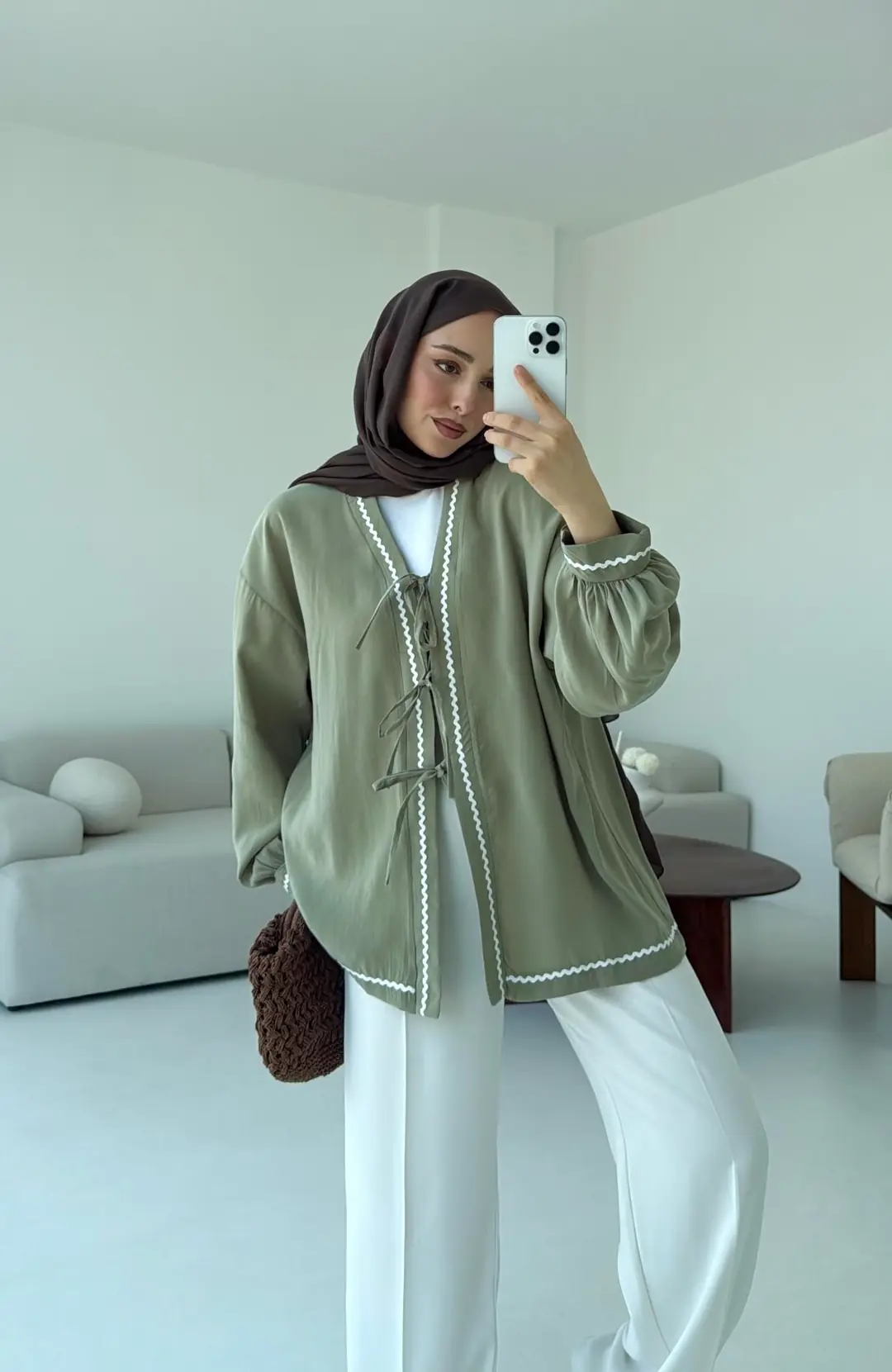 Bağlamalı Dantel Detay Kimono Cağla