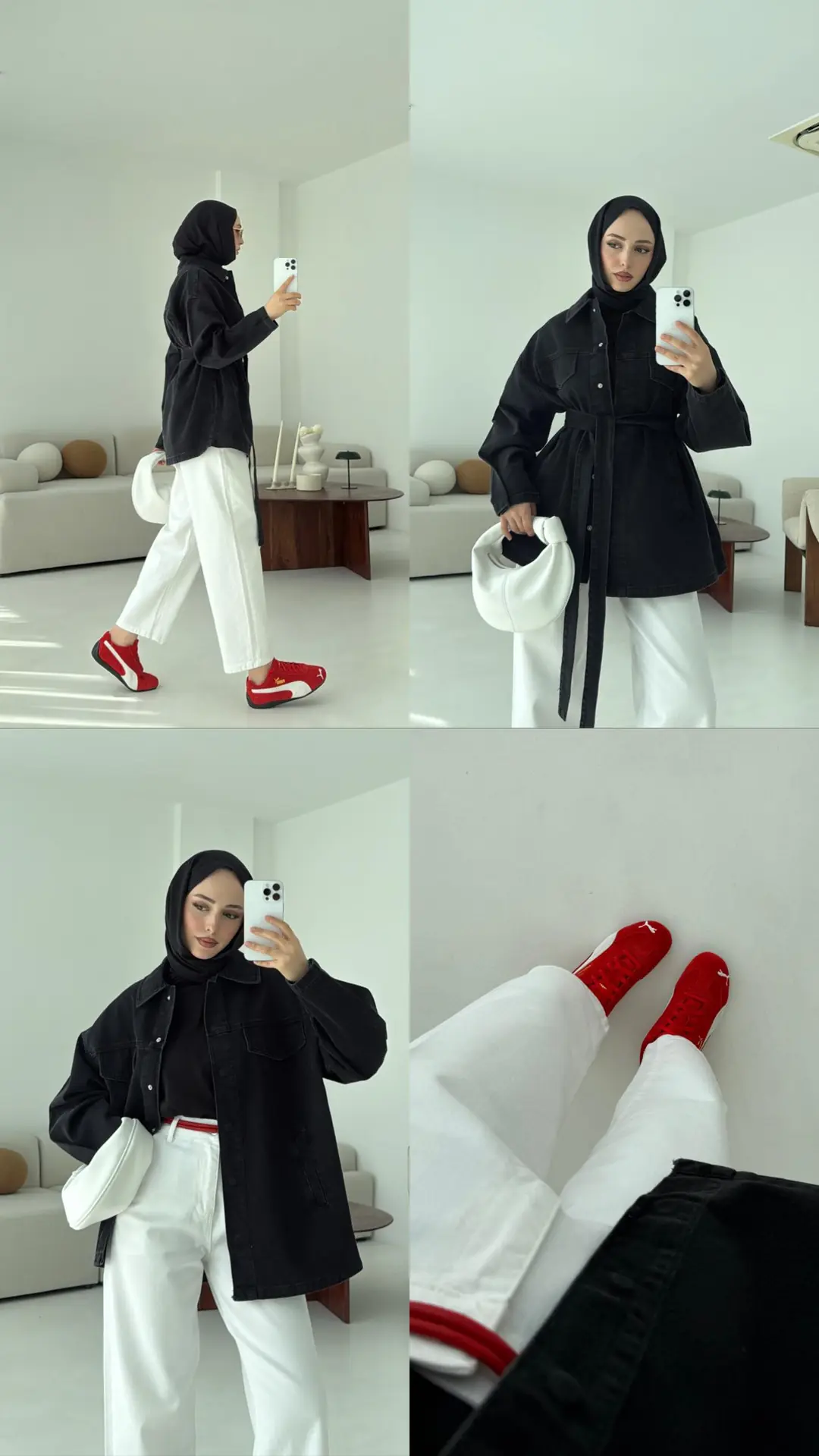 Bağlamalı Denim Ceket Siyah