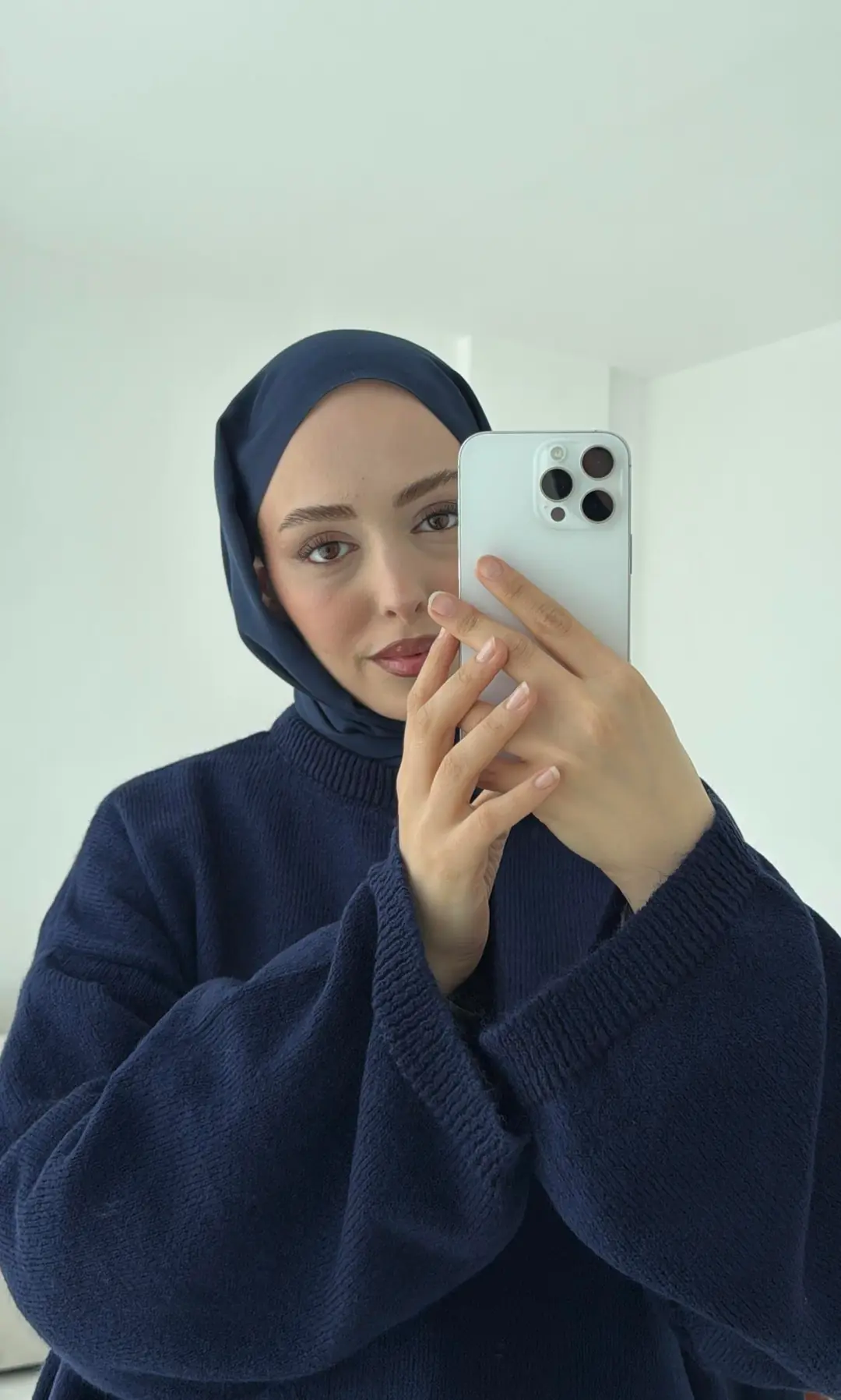 Geniş Kol Basıc Kazak Lacivert