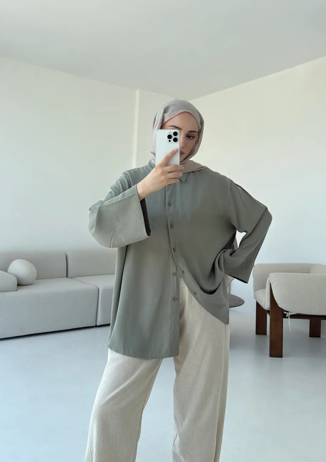 Tencel Yıkamalı Gömlek Cağla