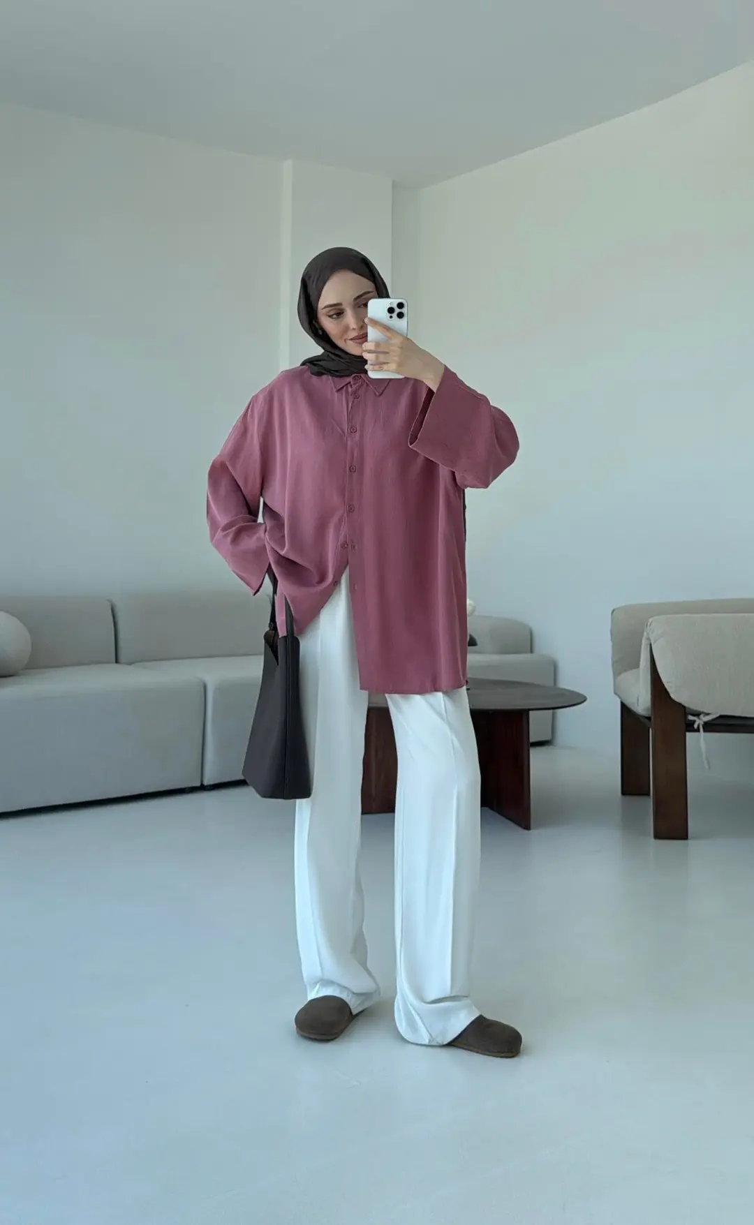 Tencel Yıkamalı Gömlek Gül Kurusu