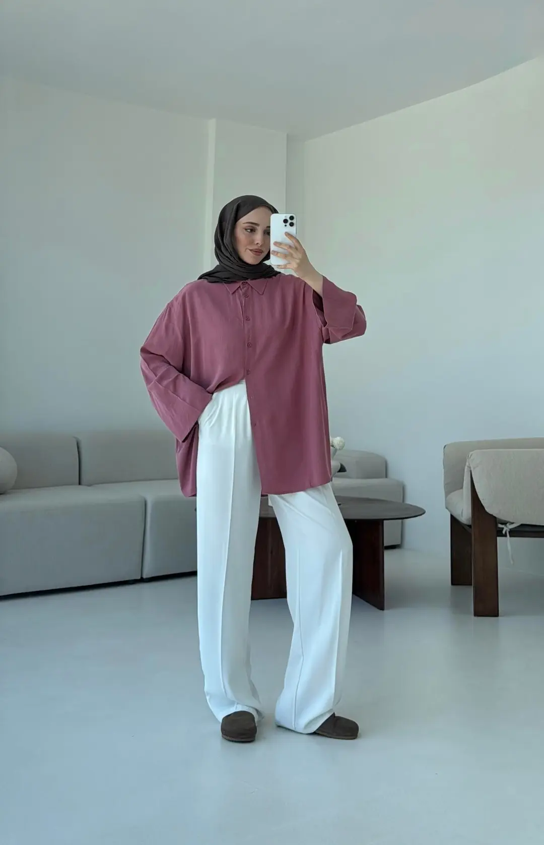Tencel Yıkamalı Gömlek Gül Kurusu