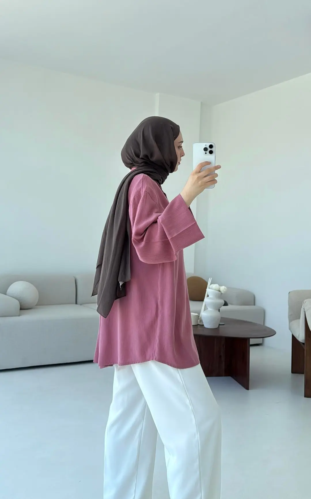 Tencel Yıkamalı Gömlek Gül Kurusu