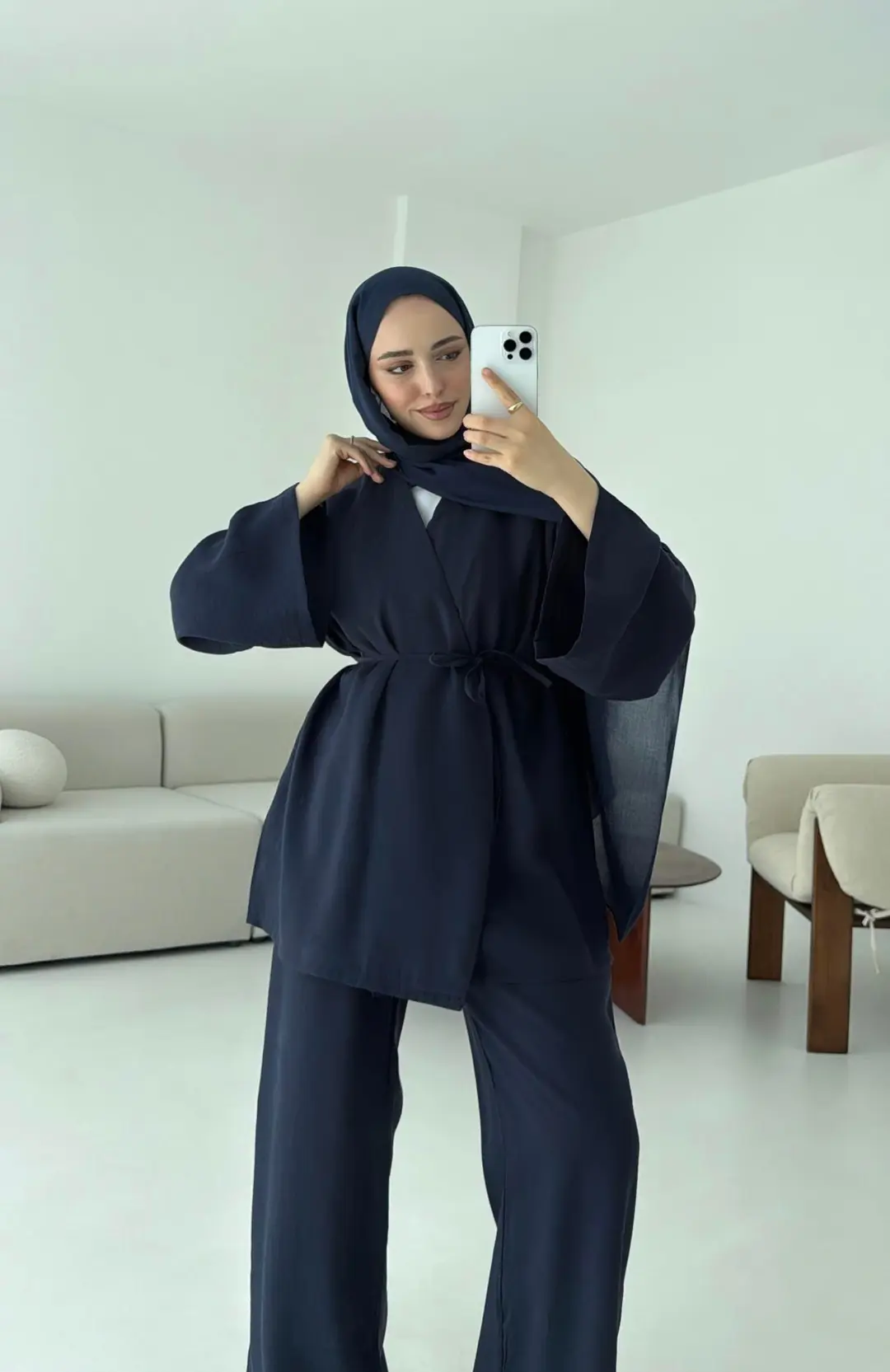 Bluz Biyeli Pantolon Takım Lacivert