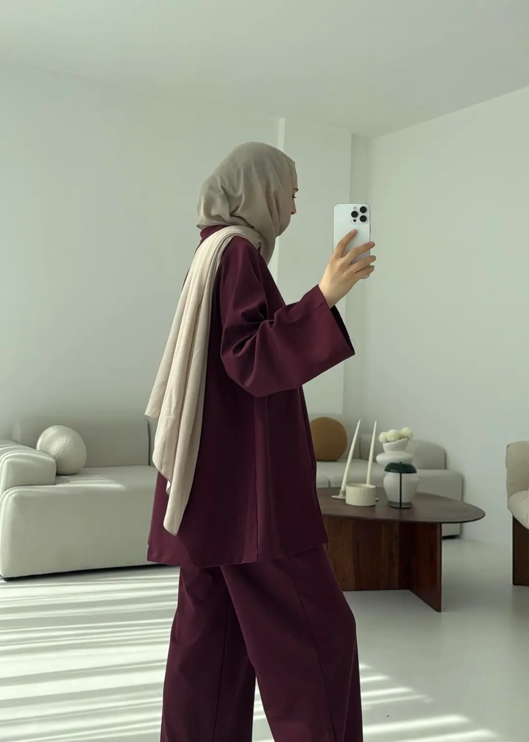 Tuniği Yırtmaçlı Oysho Takım Bordo