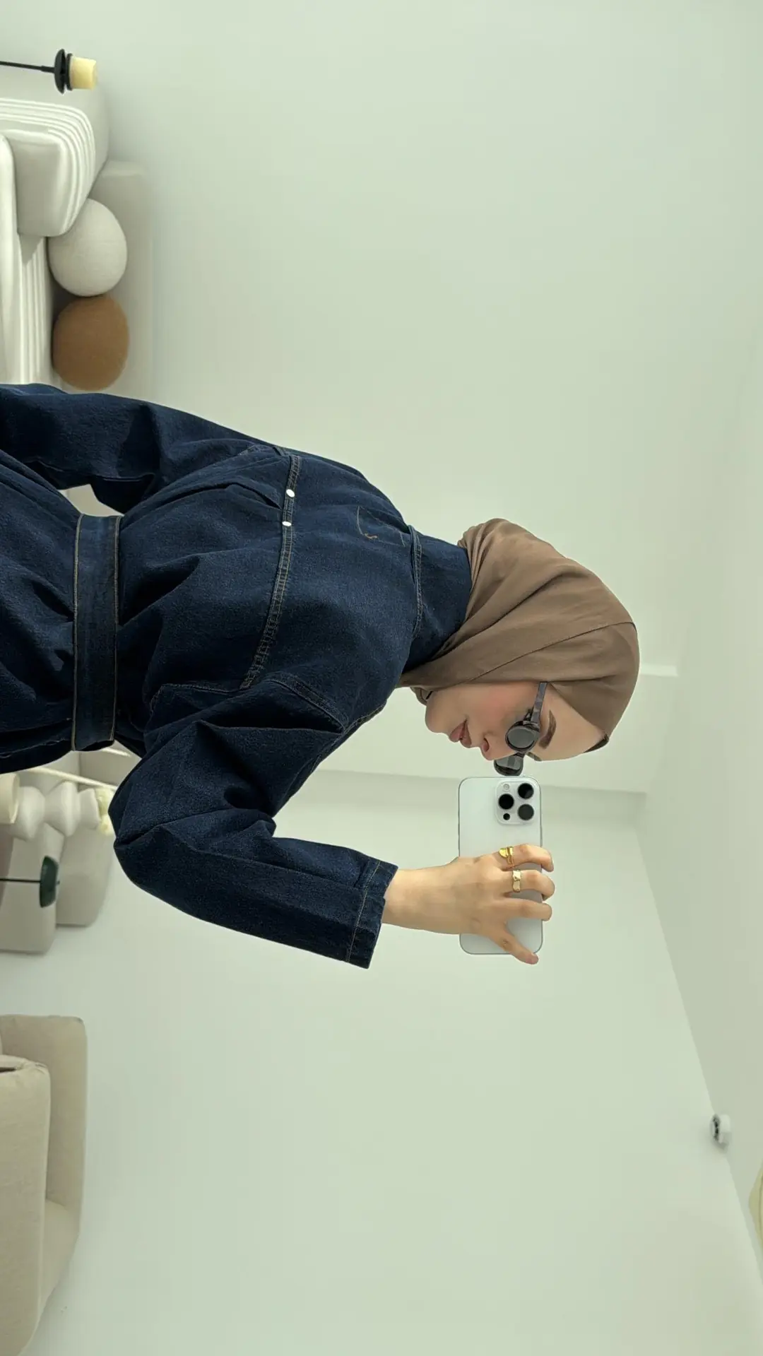 Bağlamalı Denim Ceket Lacivert