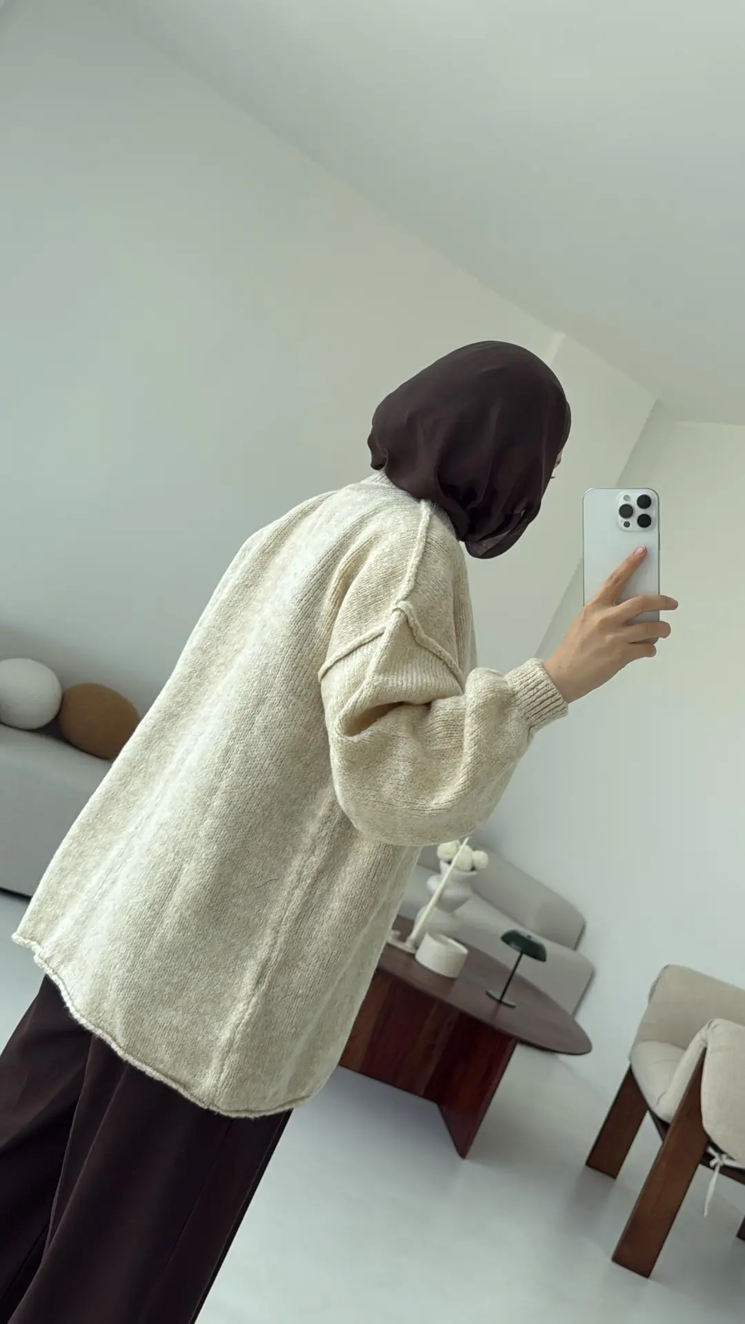 Düğmeli Triko Hırka Krem