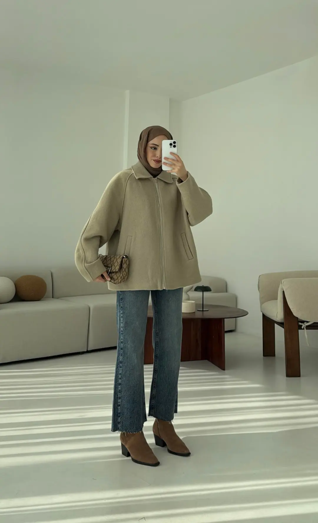 Fermuarlı Premıum Kece Ceket Küf Yeşili