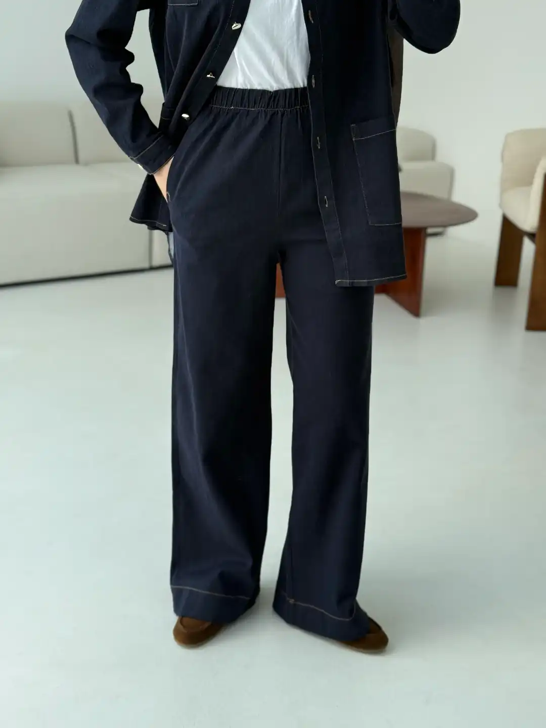 Likralı Denim Takım