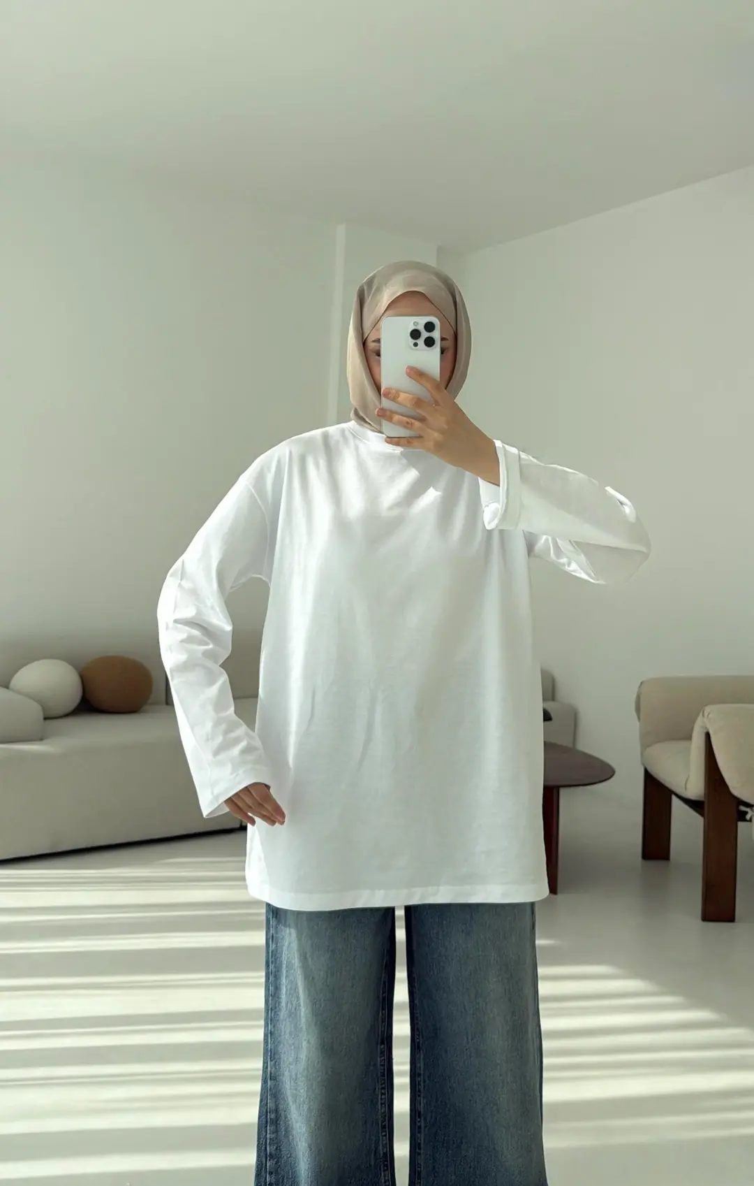 Basıc Sweatshirt Beyaz