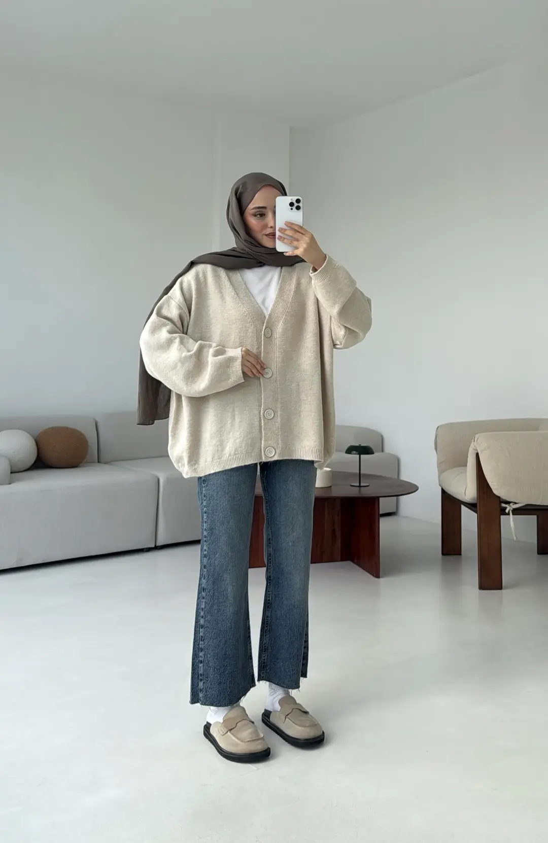 Oversize Yünlü Kazak Taş