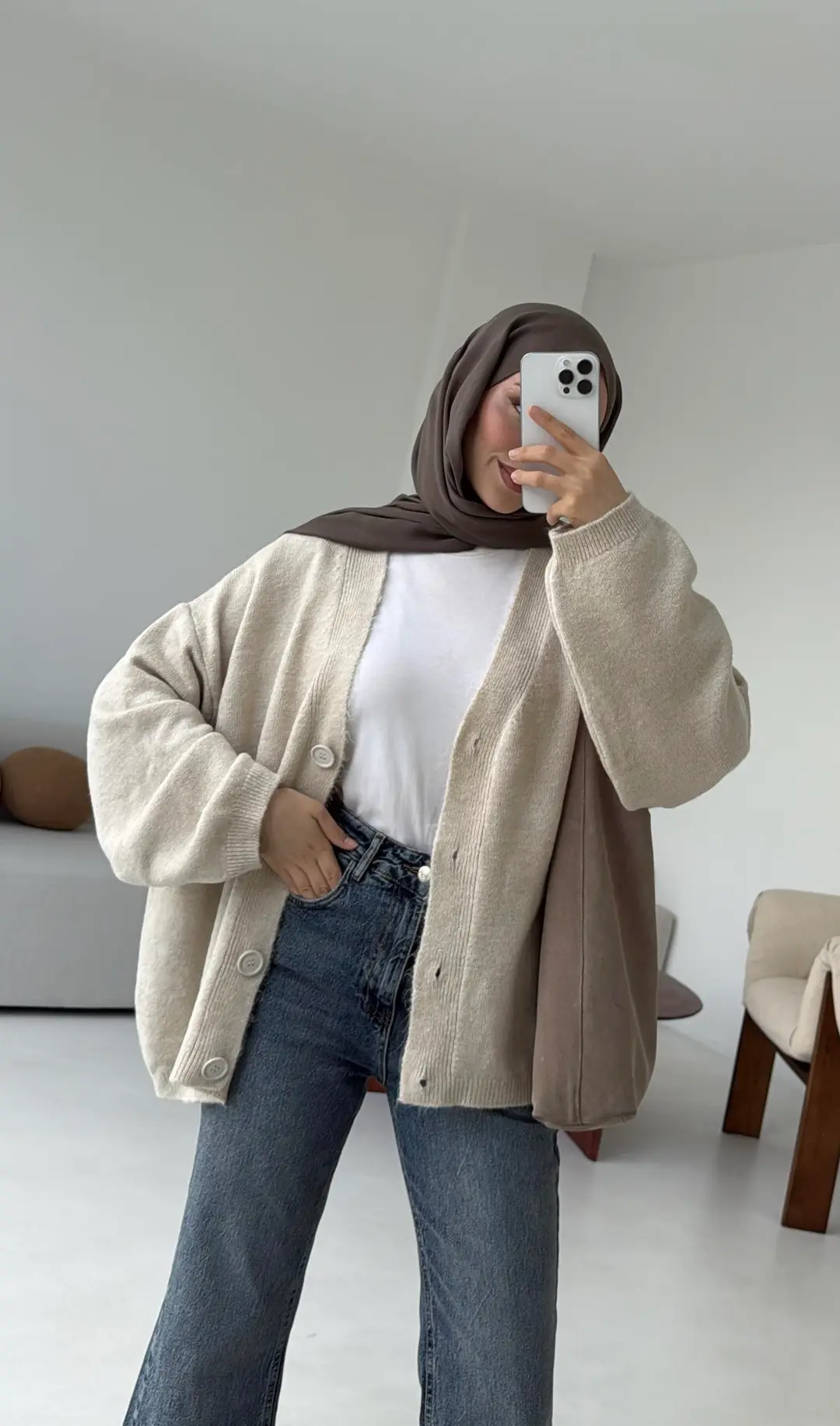 Oversize Yünlü Kazak Taş
