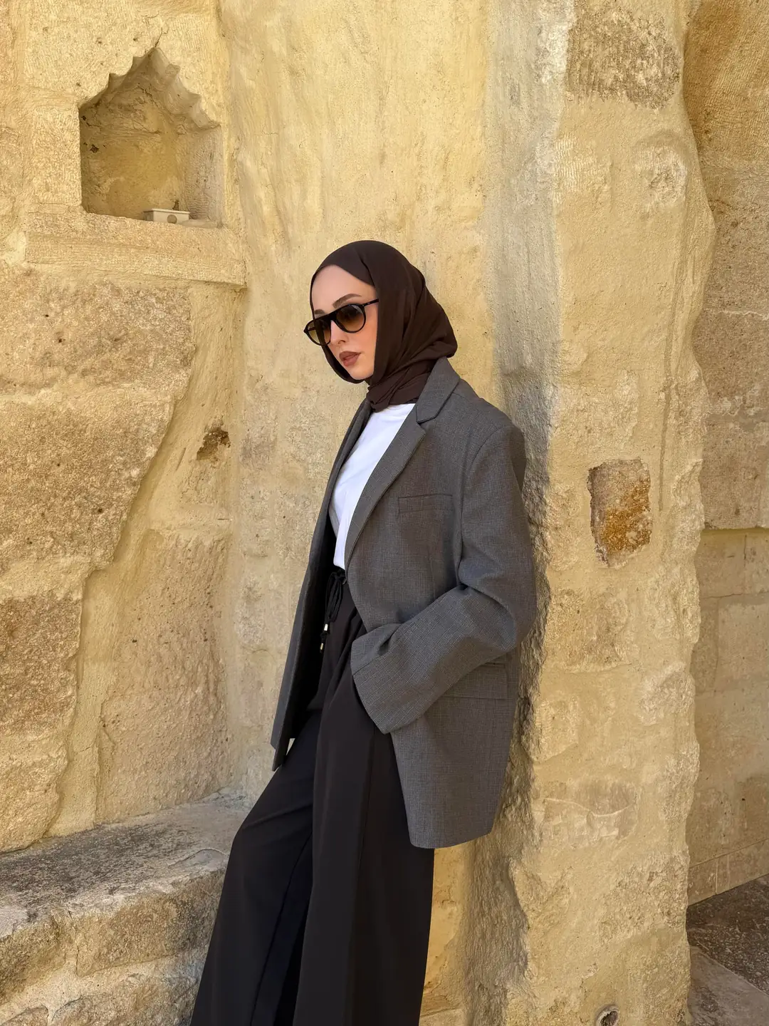 Gri Oversize Blazer Ceket