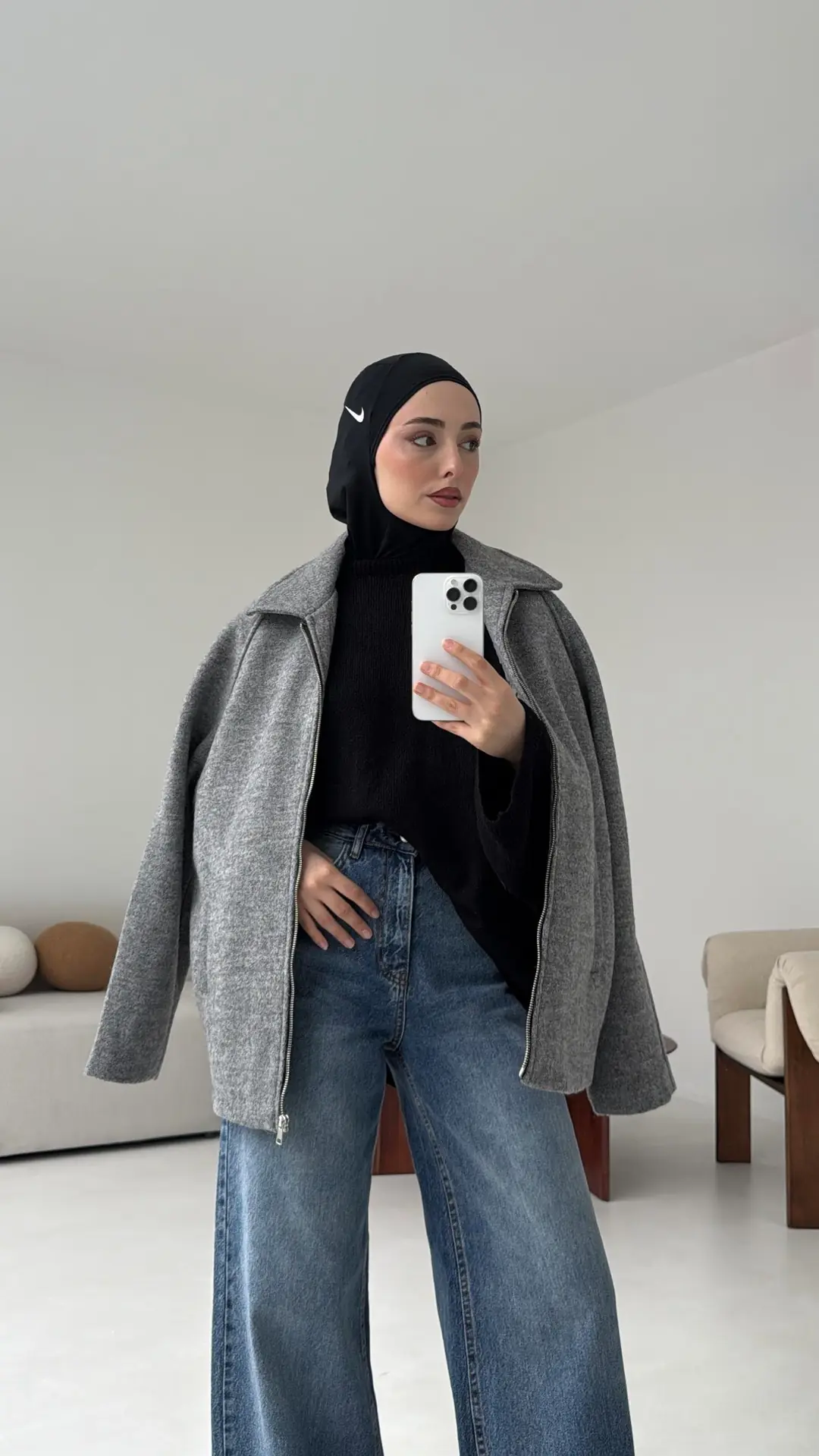 Fermuarlı Premıum Kece Ceket Gri