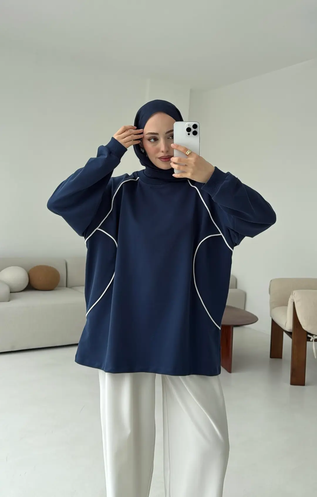 Biyeli Sweat Lacivert
