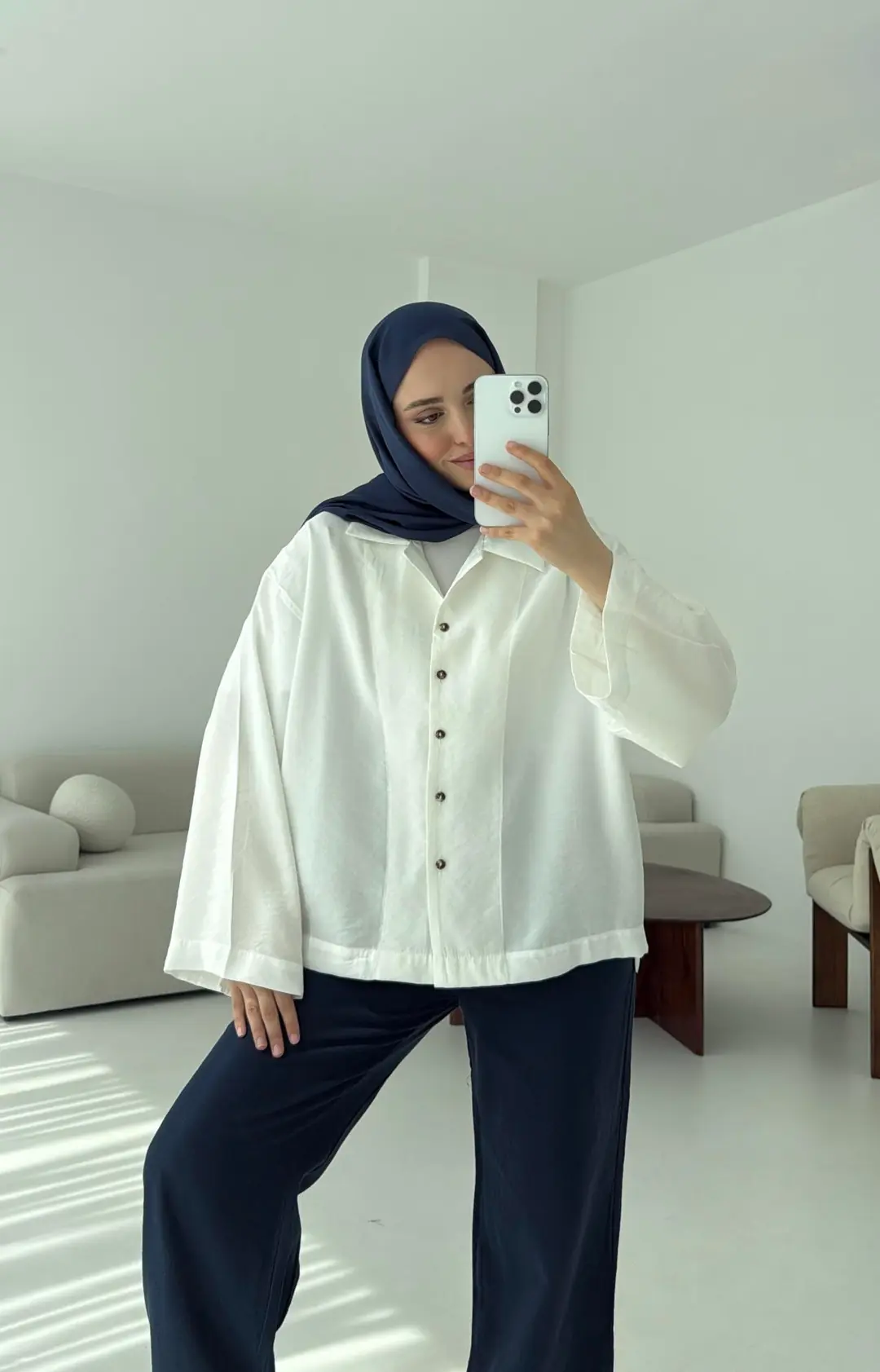 Oversize Gömlek Beyaz